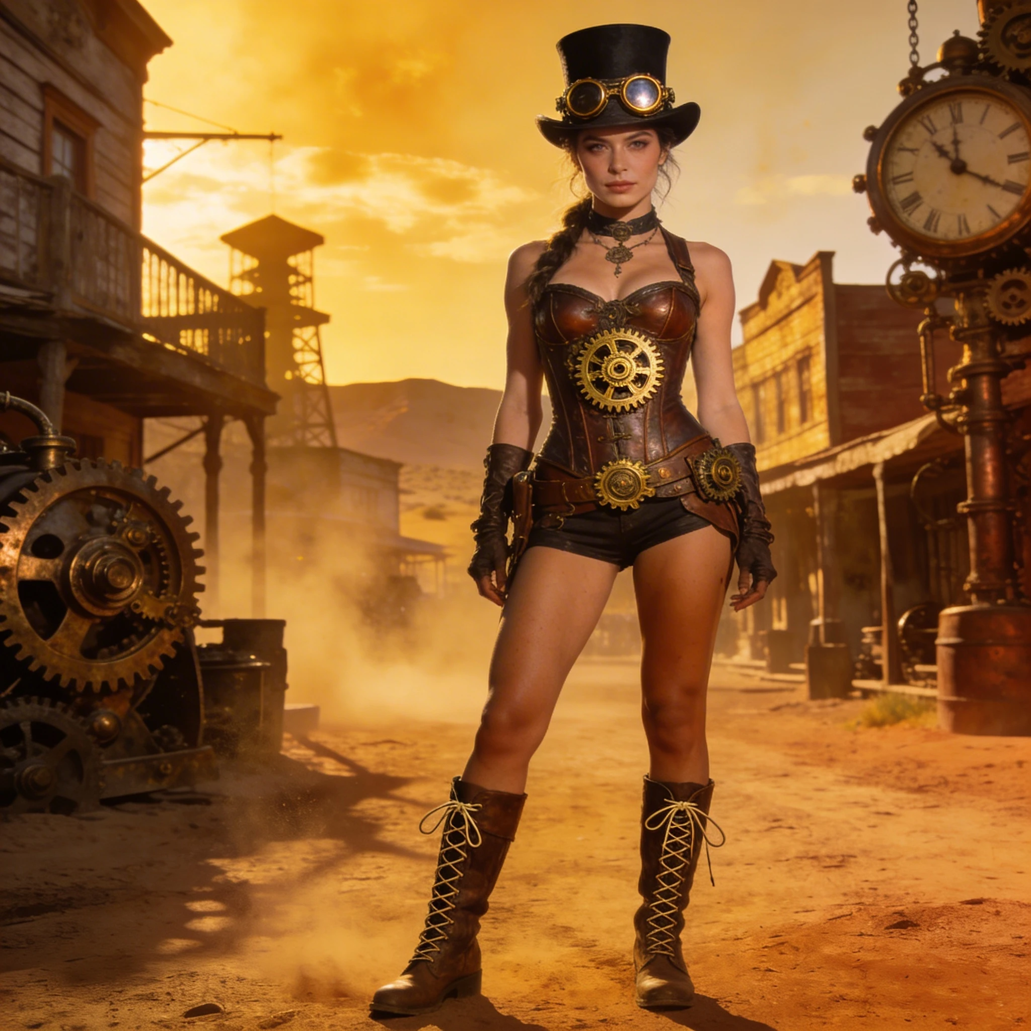 Фестиваль Дикого Запада Стим-панк — Seedream 4.5 промт