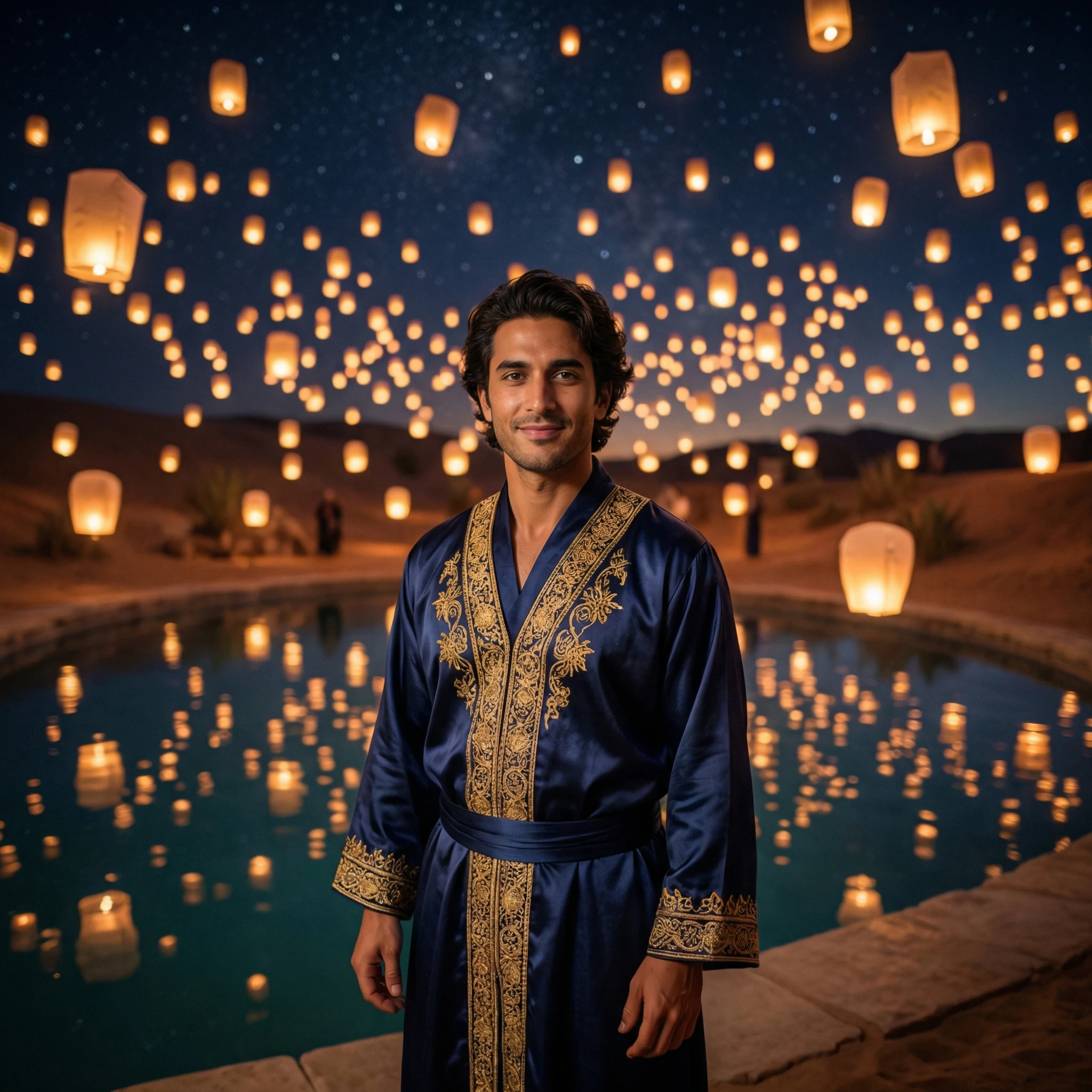 Фестиваль фонарей в пустыне Оазис — Nano Banana Pro промт