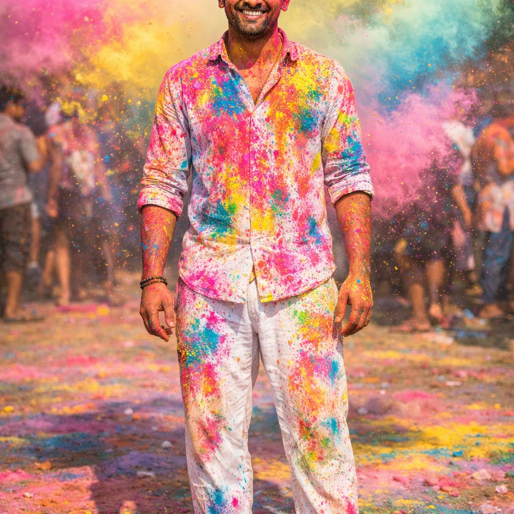 Фестиваль Холи: Красочный портрет — GPT Image 1.5 промт