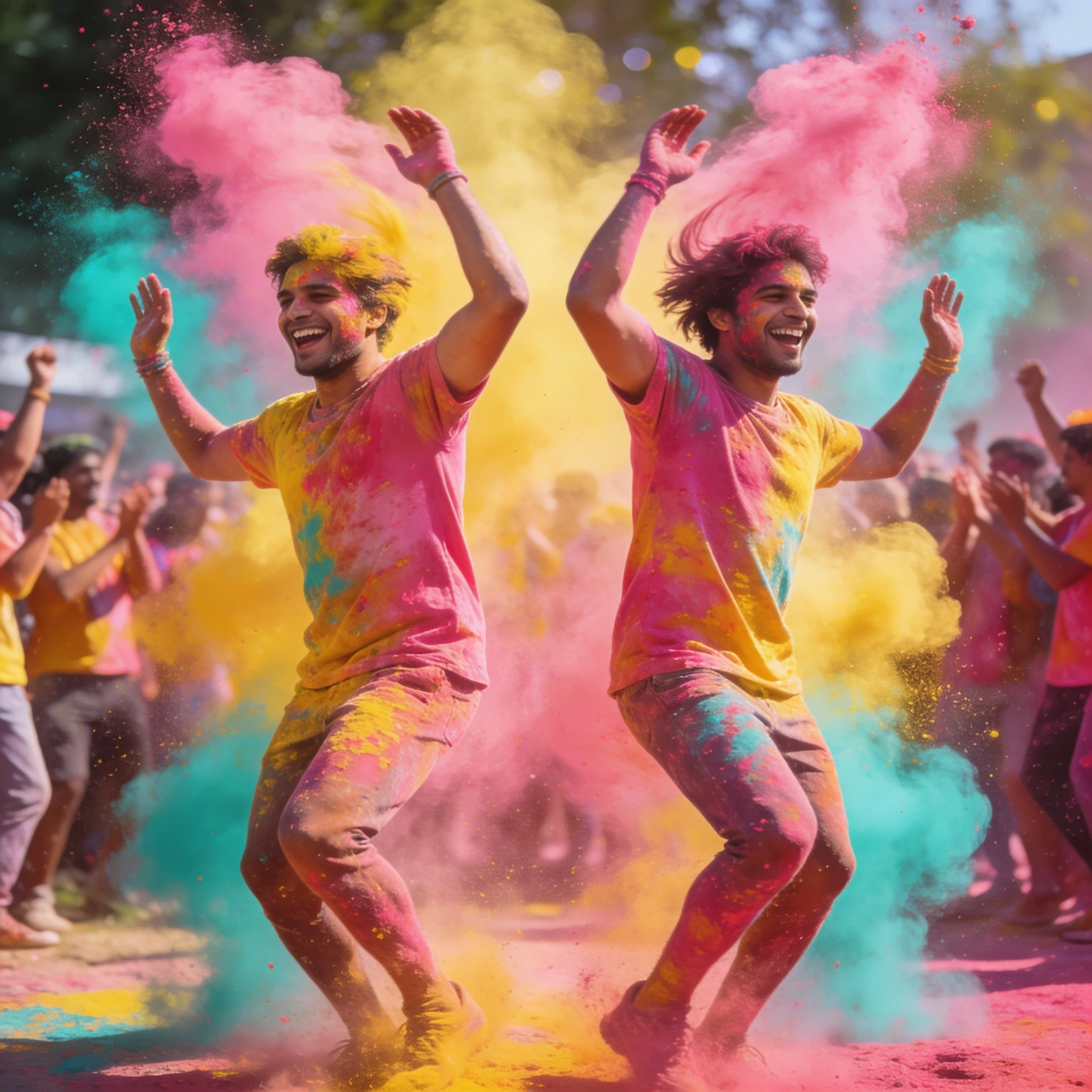 Фестиваль красок Холи: Портрет в движении — Seedream 4.5 промт