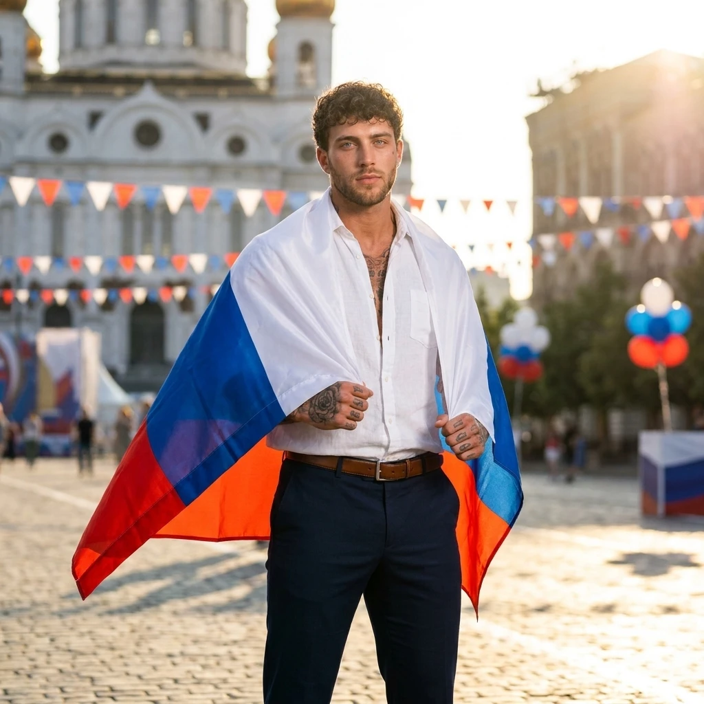 Фестиваль Триколора в Центре Москвы — Nano Banana Pro промт