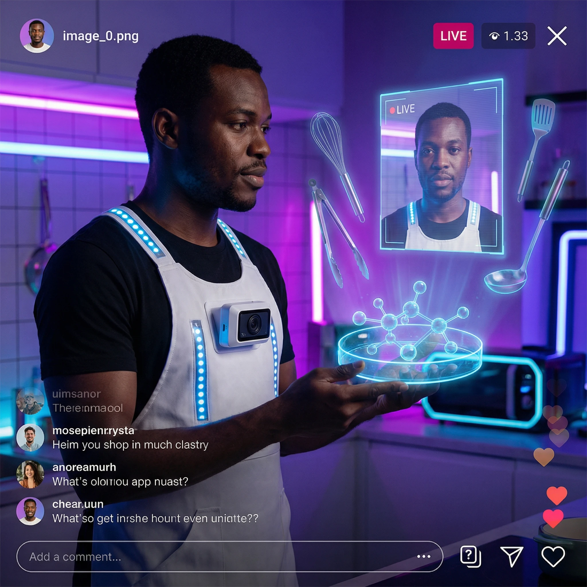 Футуристичный кулинарный блогер 22-го века — Nano Banana Pro промт