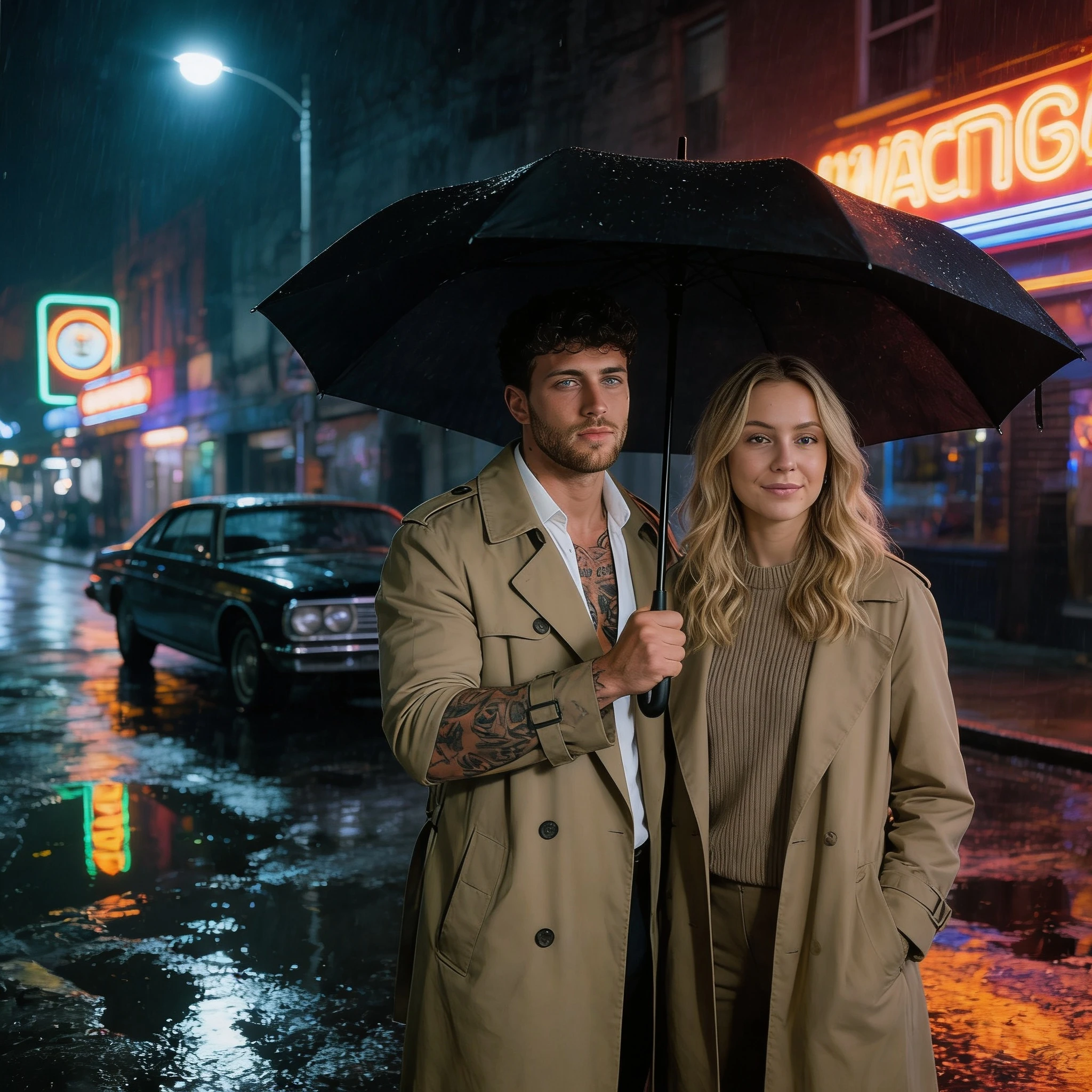 Герои детективного сериала в стиле 90-х — Seedream 4.5 промт