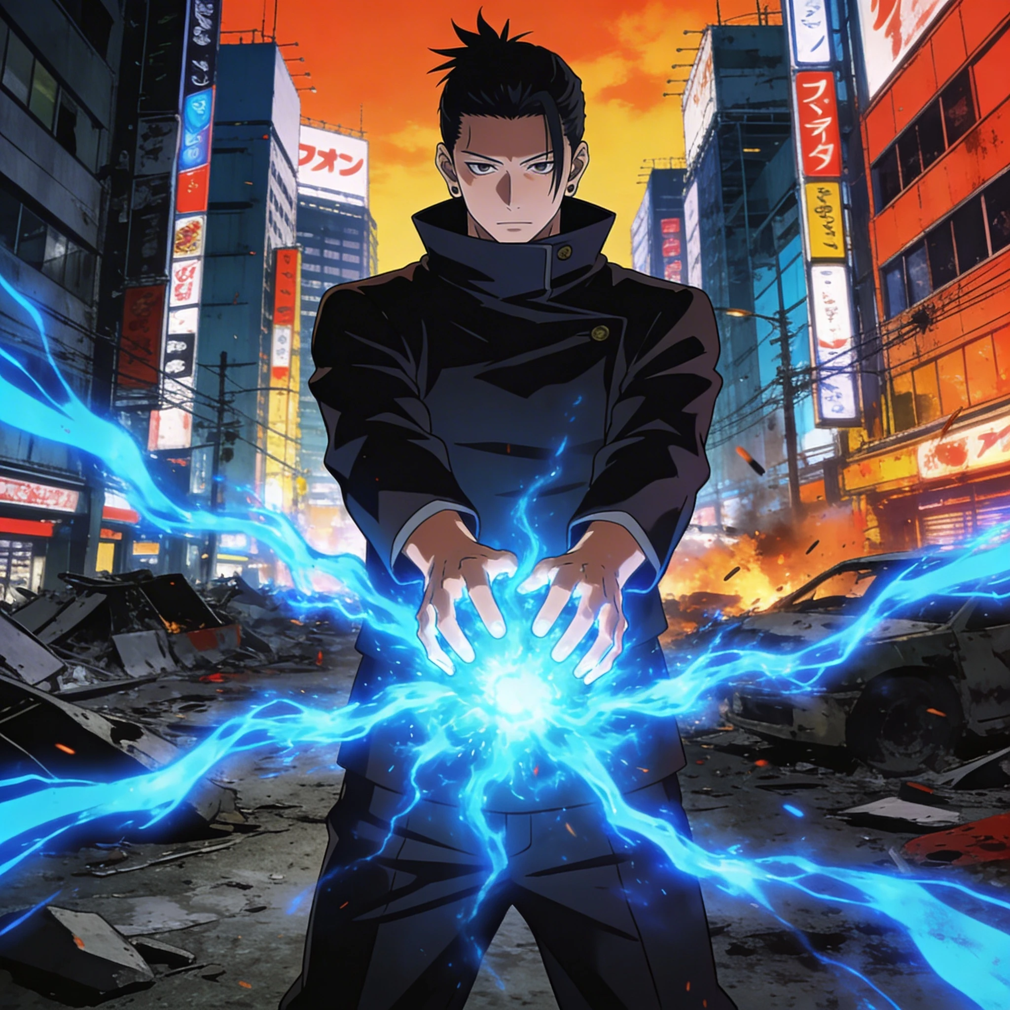 Герой аниме «Магическая битва» — Seedream 4.5 промт