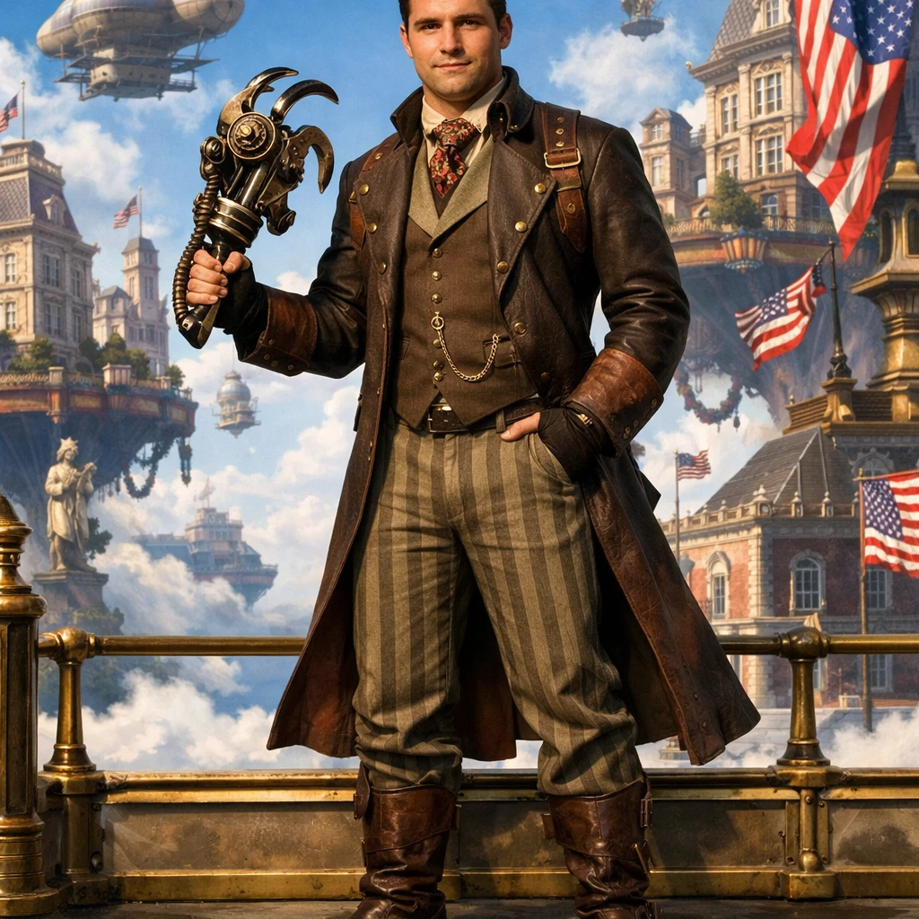 Герой игры BioShock Infinite — GPT Image 1.5 промт