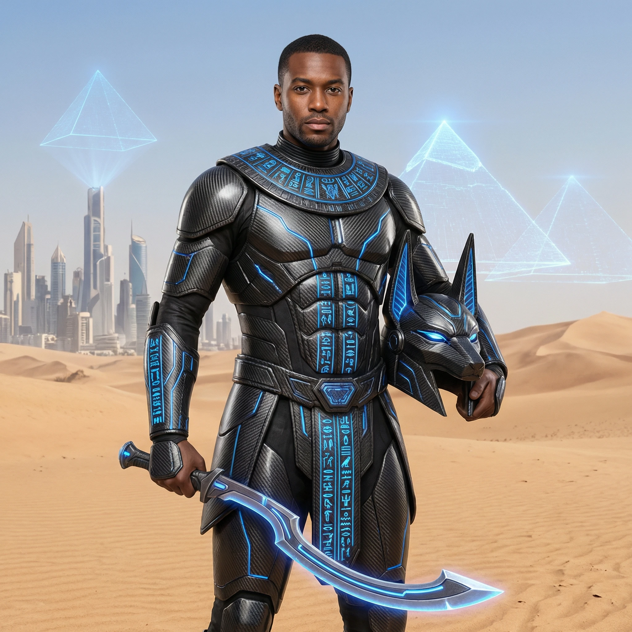 Герой игры в стиле Cyber-Egypt — Nano Banana Pro промт