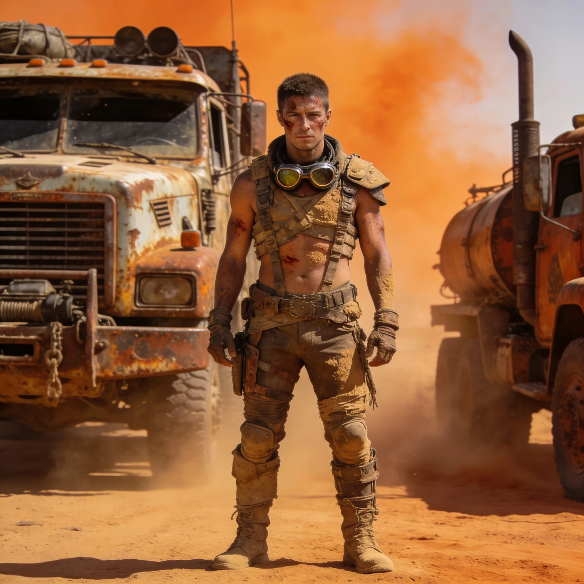 Герой из вселенной Безумного Макса — Seedream 4.5 промт