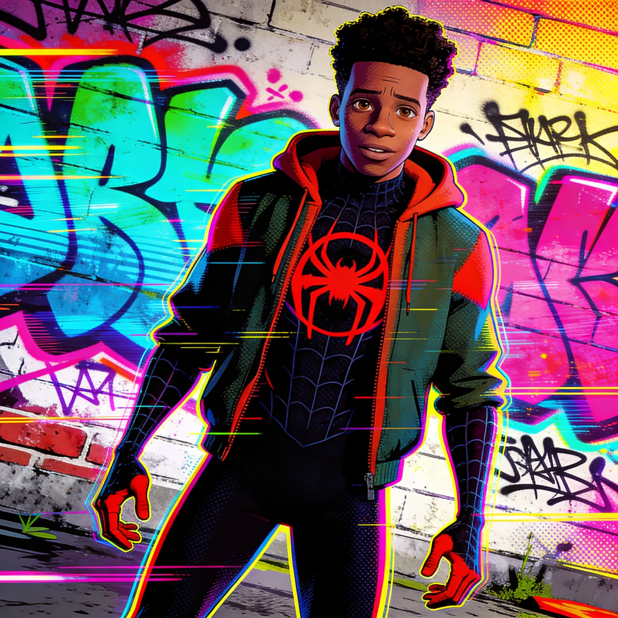 Герой мультфильма «Into the Spider-Verse» — Seedream 4.5 промт