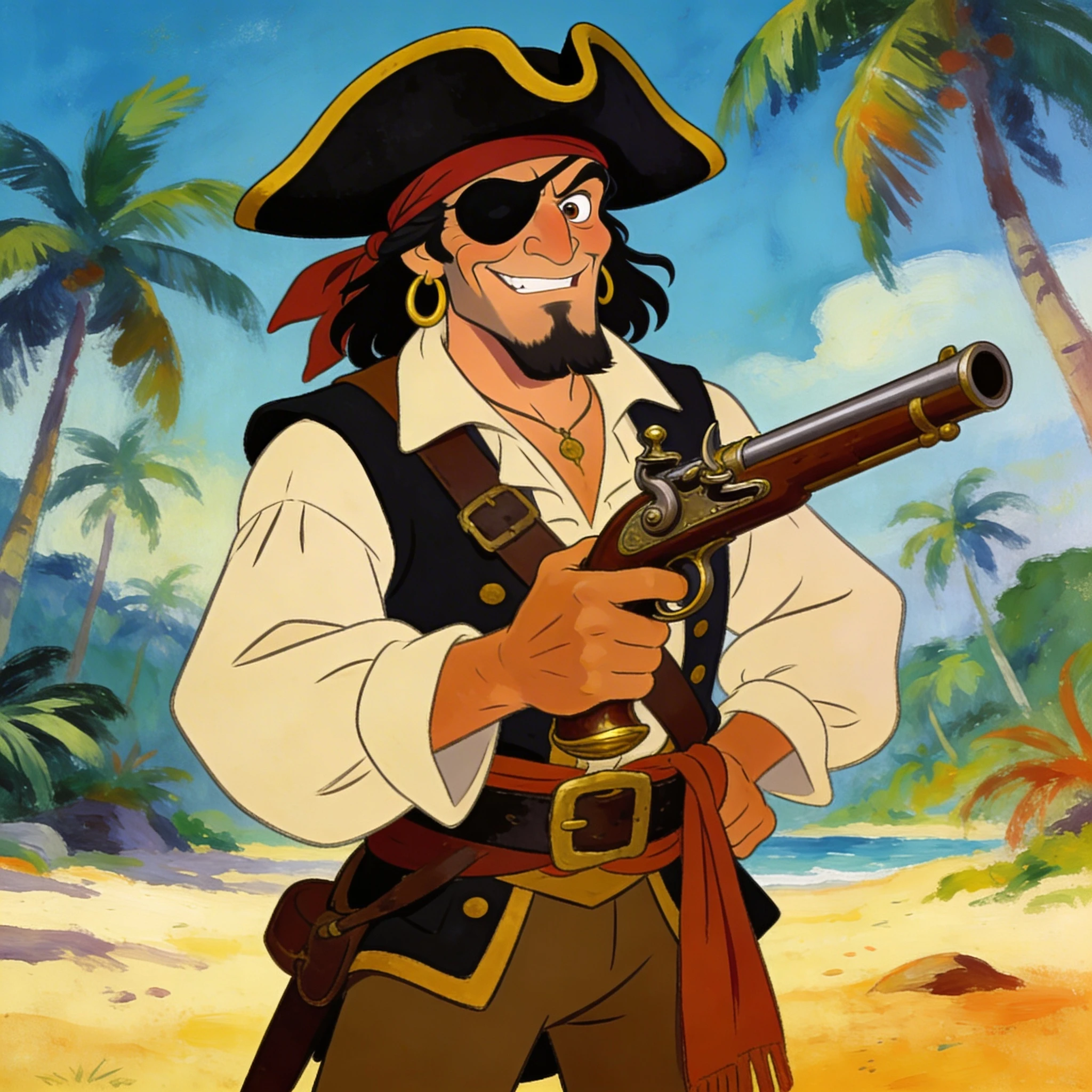 Герой мультфильма 'Остров Сокровищ' (1988) — Seedream 4.5 промт