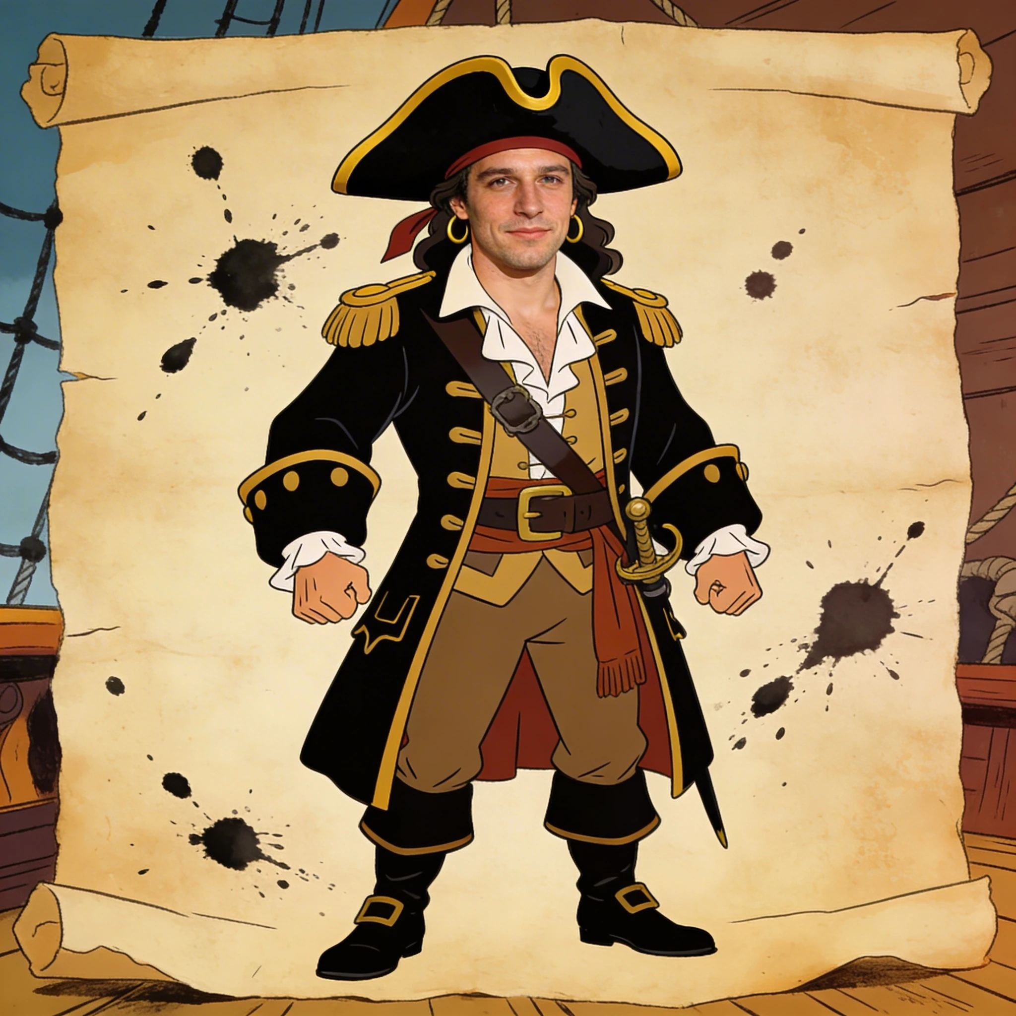 Герой мультфильма «Остров Сокровищ» — Seedream 4.5 промт