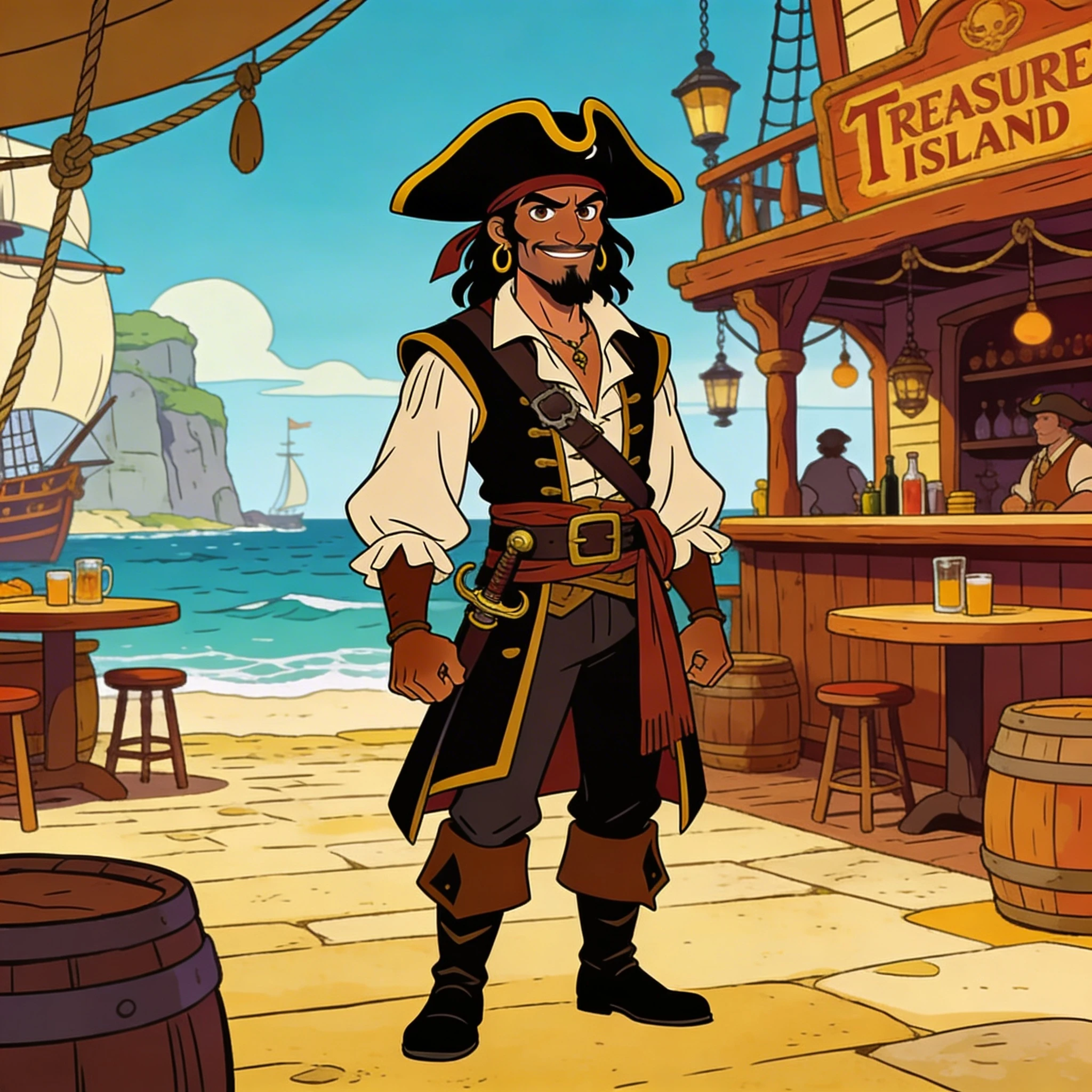 Герой мультфильма 'Остров Сокровищ' — Seedream 4.5 промт