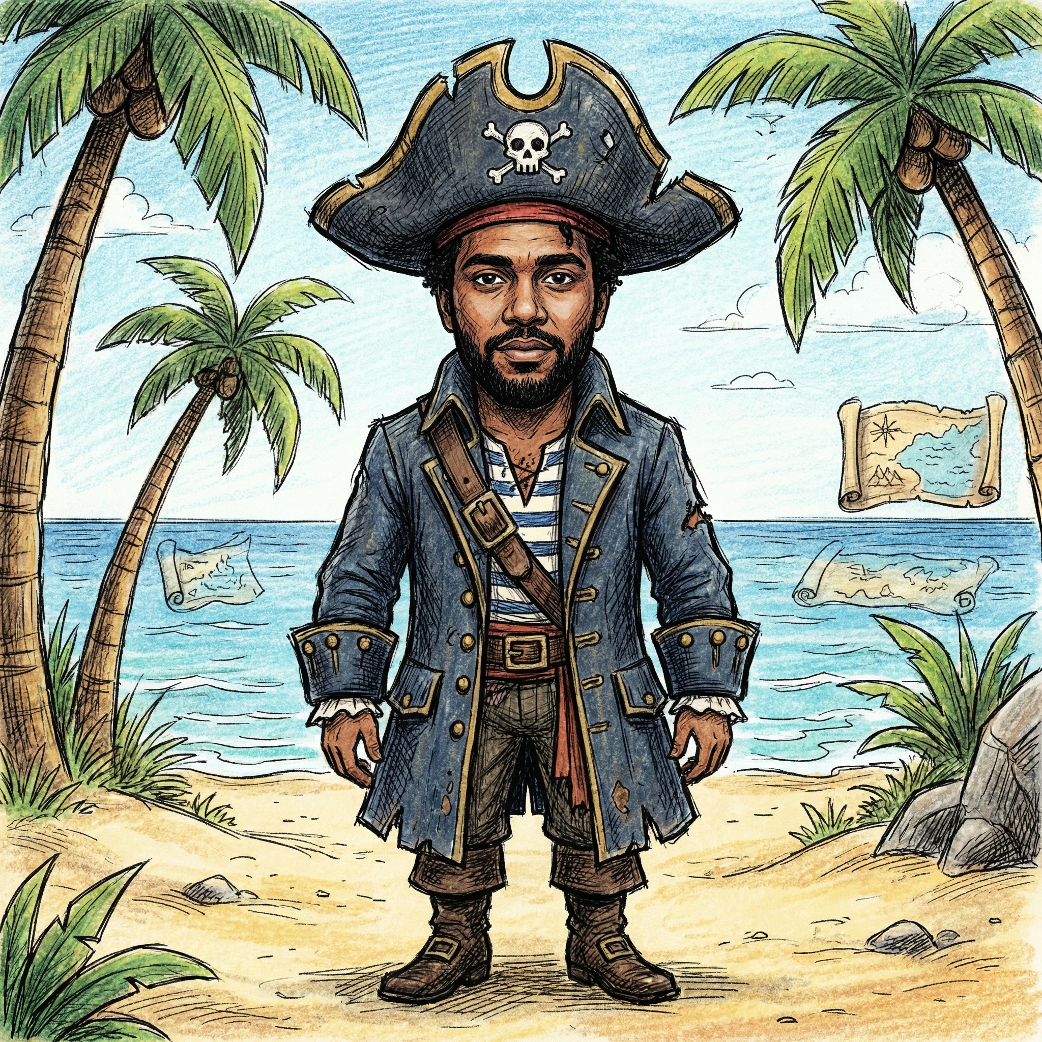 Герой мультфильма «Остров сокровищ» — Nano Banana Pro промт