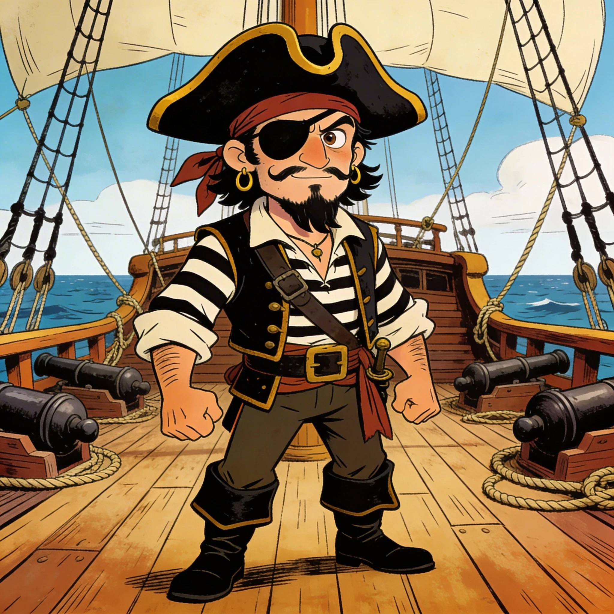 Герой мультфильма «Остров Сокровищ» — Seedream 4.5 промт
