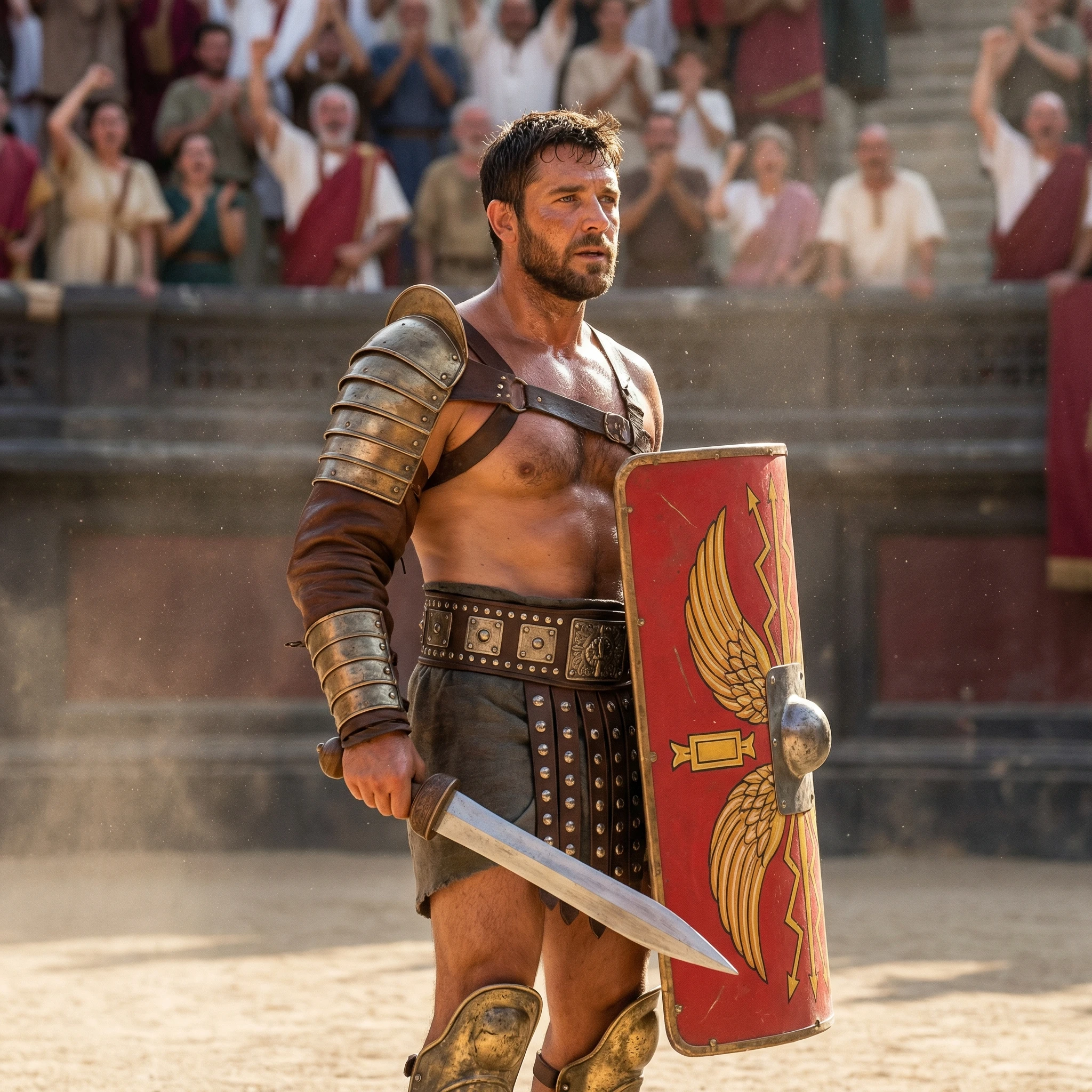 Гладиатор Древнего Рима в Колизее — Nano Banana Pro промт