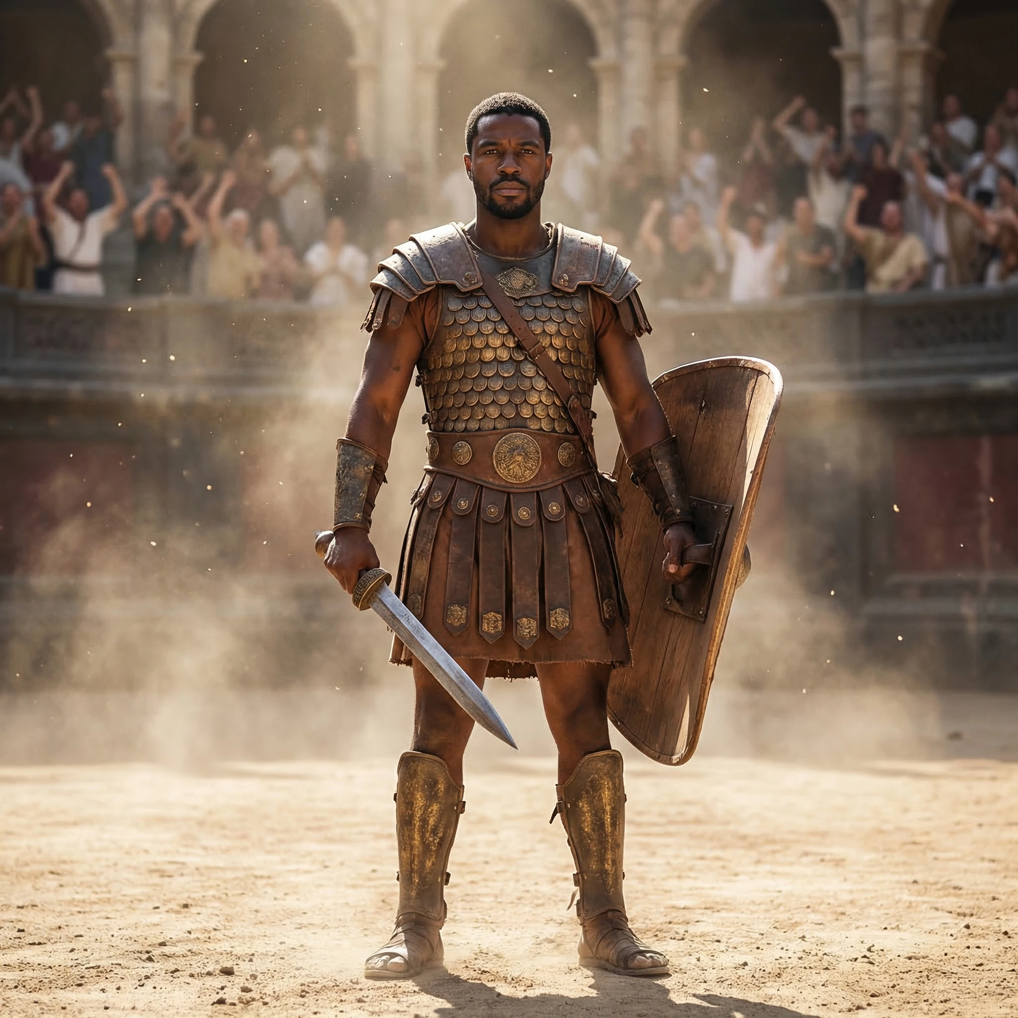 Гладиатор в декорациях Древнего Рима — Nano Banana Pro промт