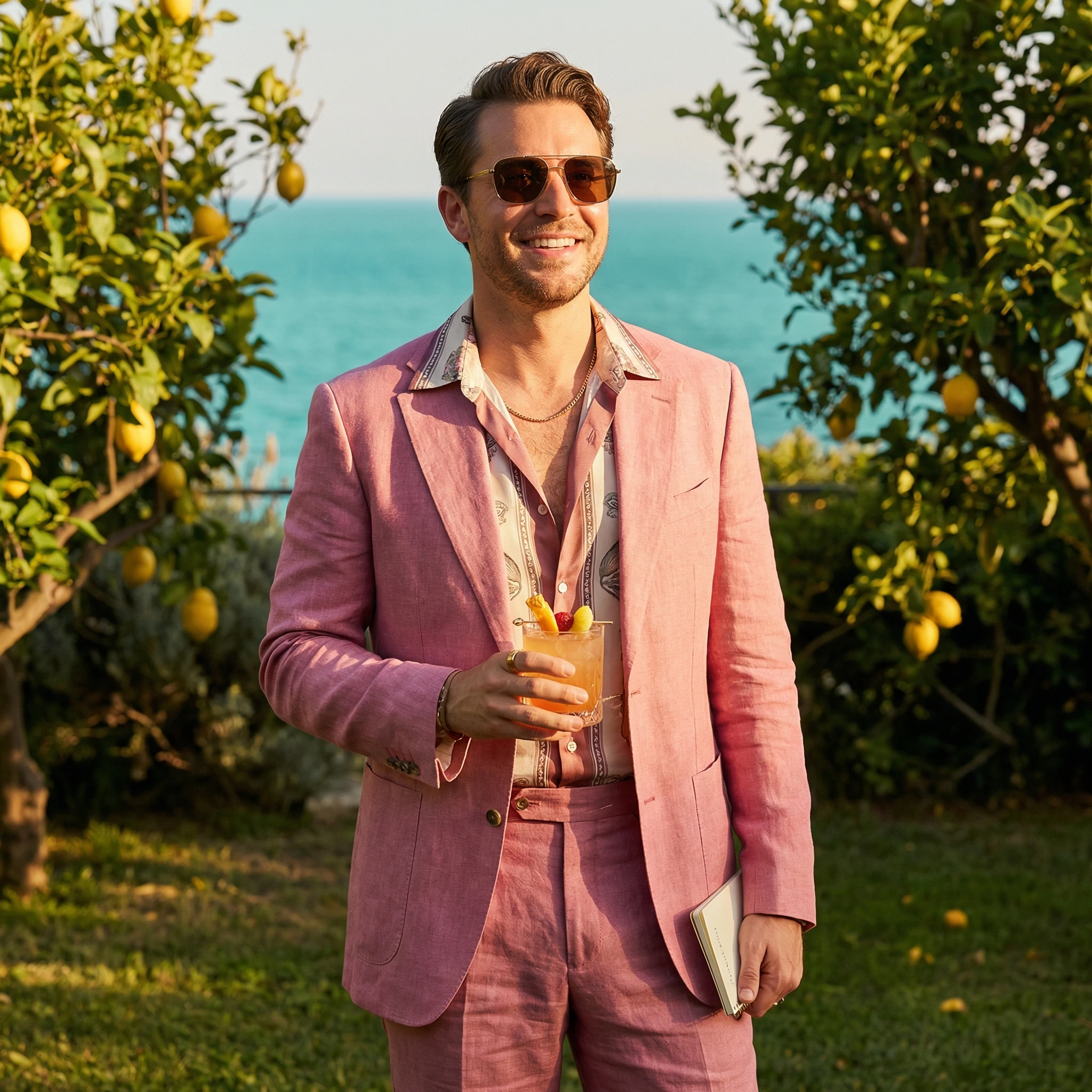 Гламурный детектив в стиле сериала «Белый лотос» — Nano Banana Pro промт