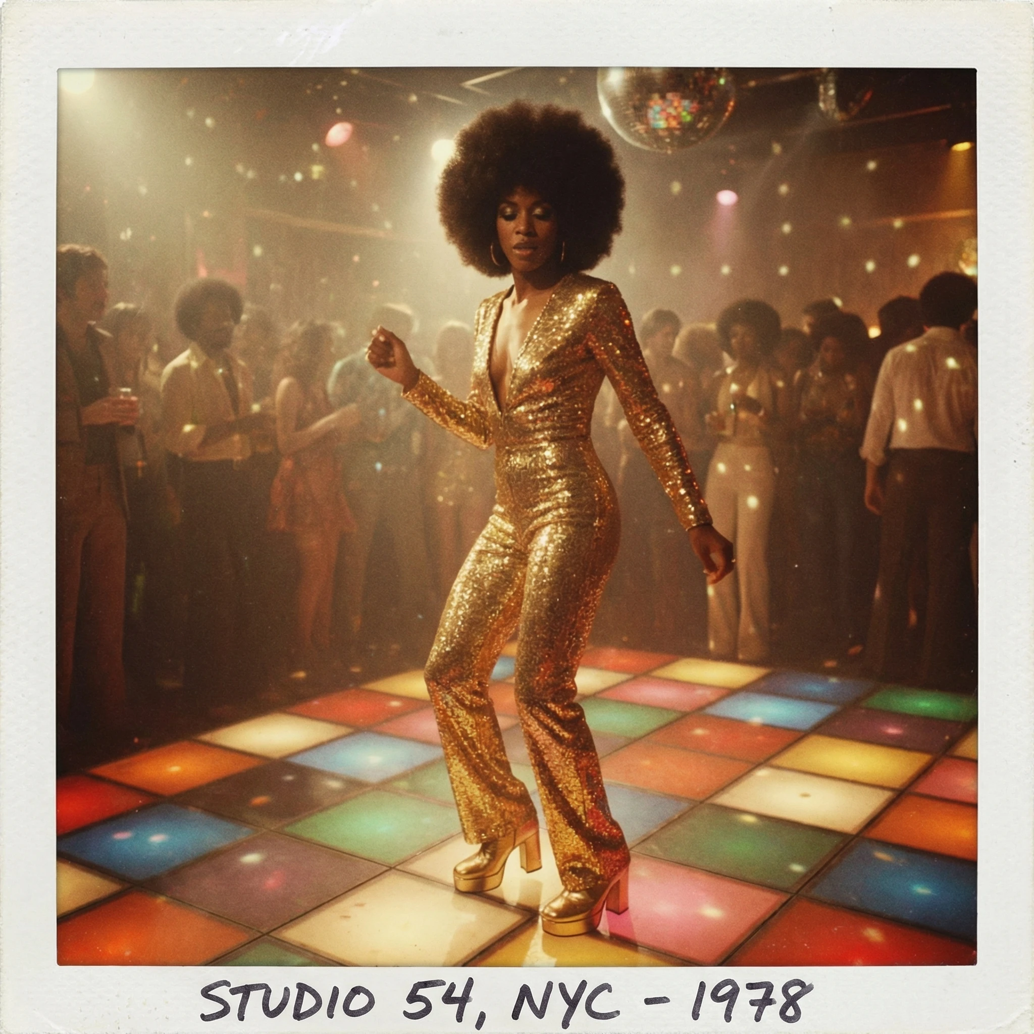 Гламурный образ в стиле Disco 70-х — Nano Banana Pro промт