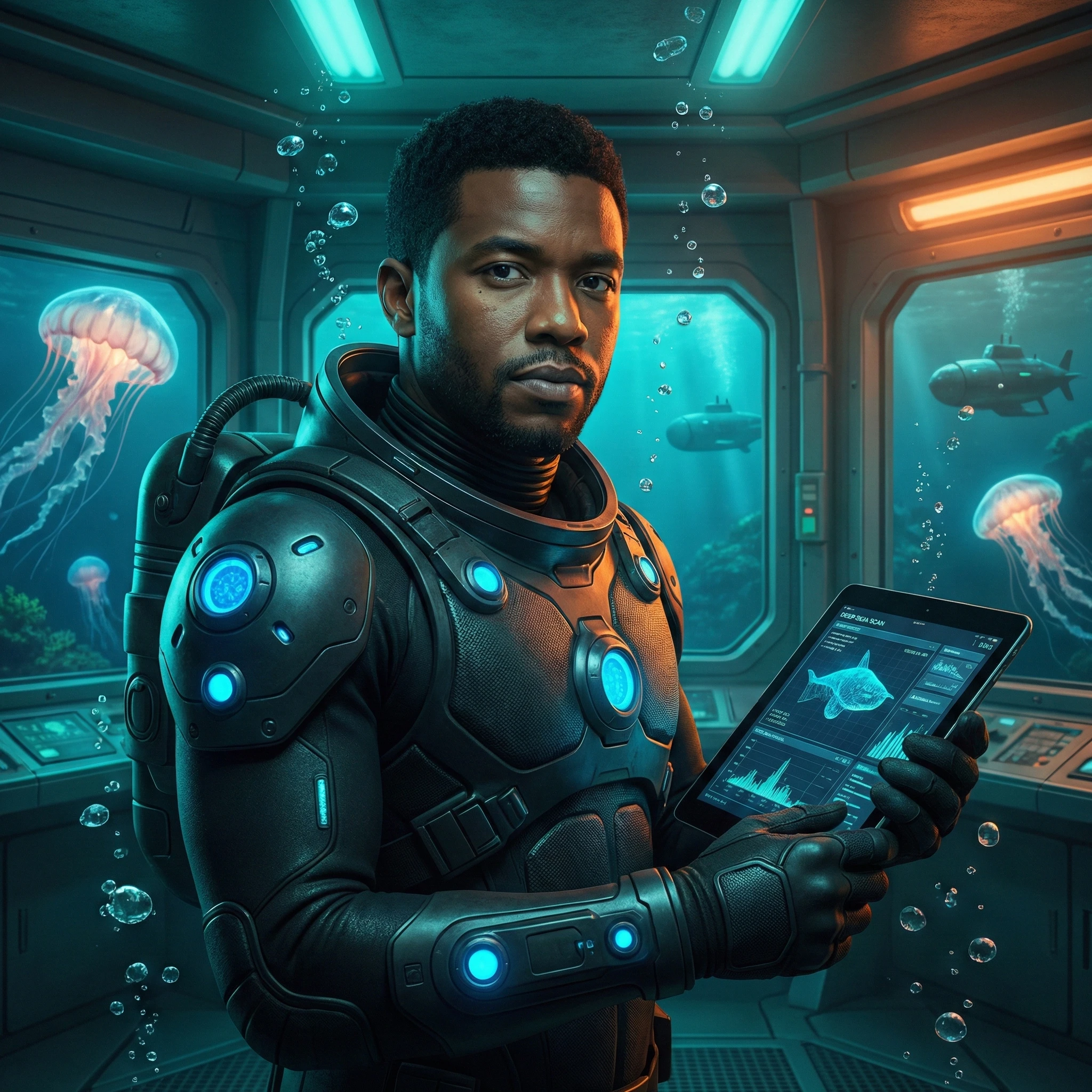 Глубоководный биолог будущего — Nano Banana Pro промт