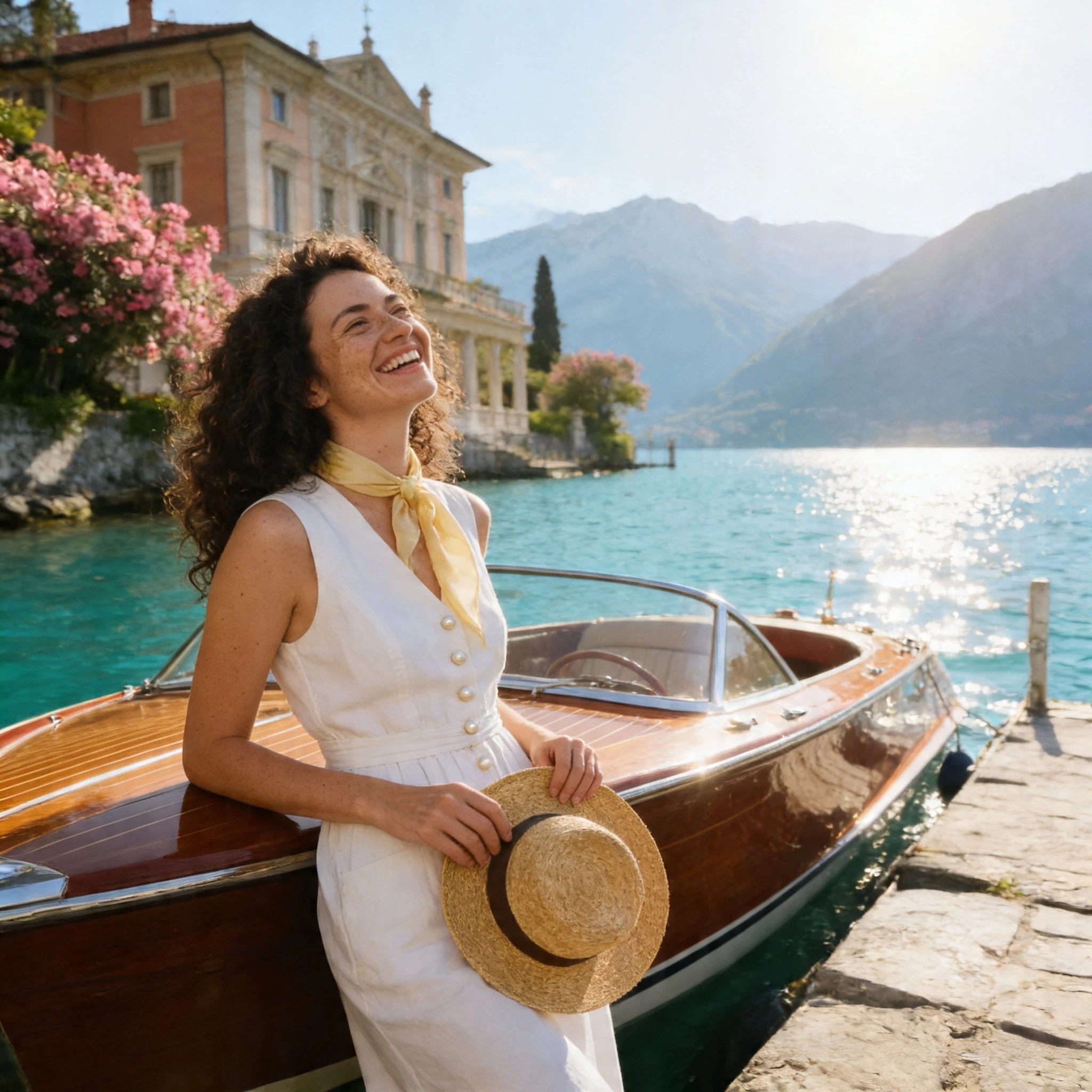 Гостья виллы на озере Комо — Seedream 4.5 промт