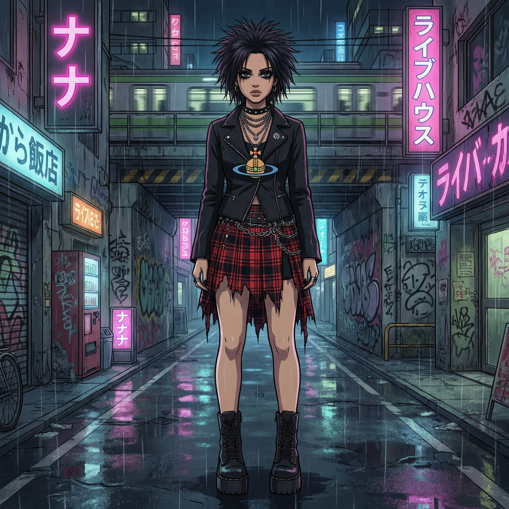 Готическая лолита в стиле аниме «Nana» — Nano Banana Pro промт