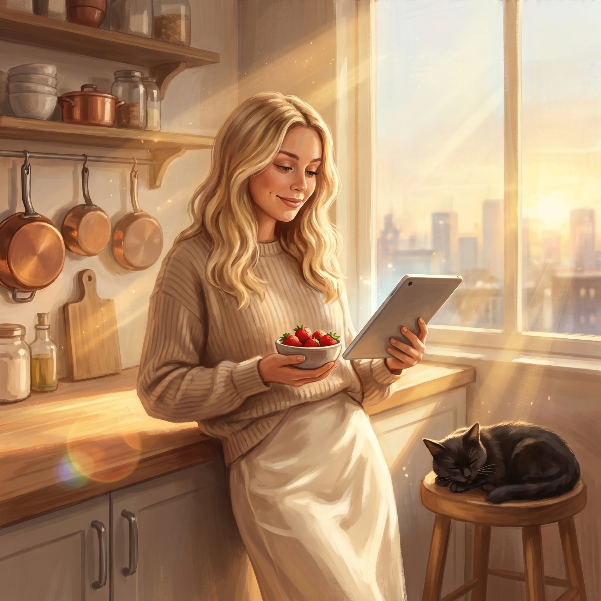Иллюстрация: Воскресное утро — Nano Banana Pro промт