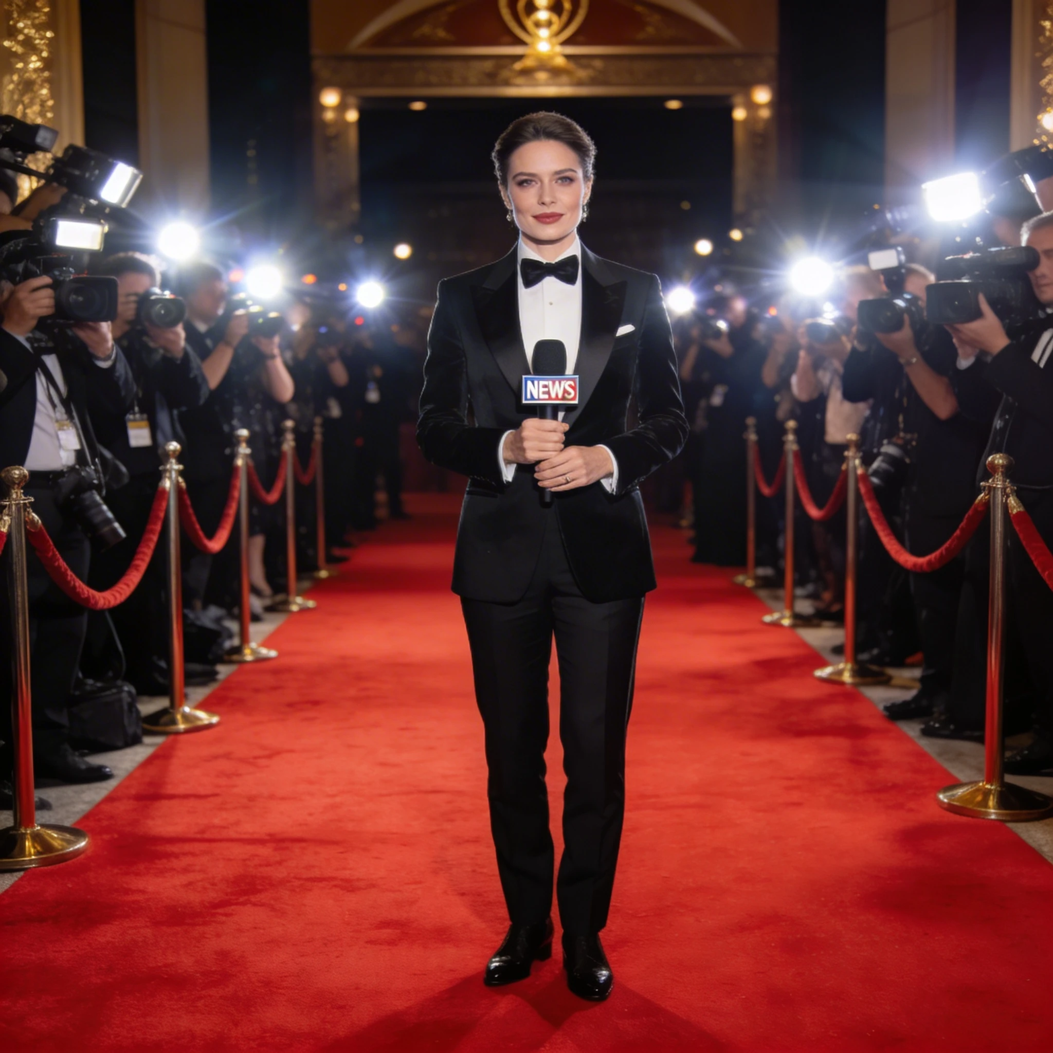 Интервьюер на красной дорожке Оскара — Seedream 4.5 промт