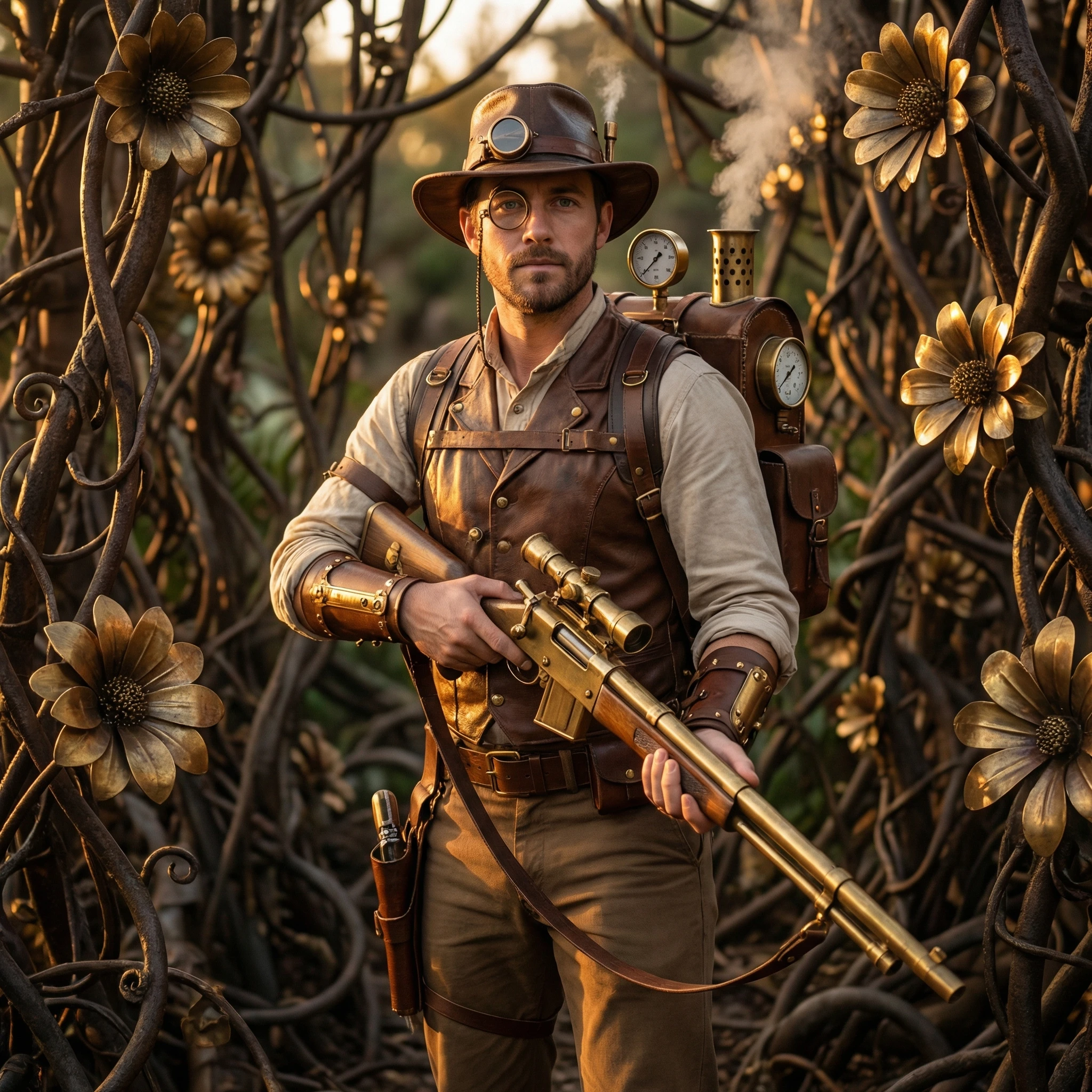 Исследователь Паровых Джунглей — Nano Banana Pro промт