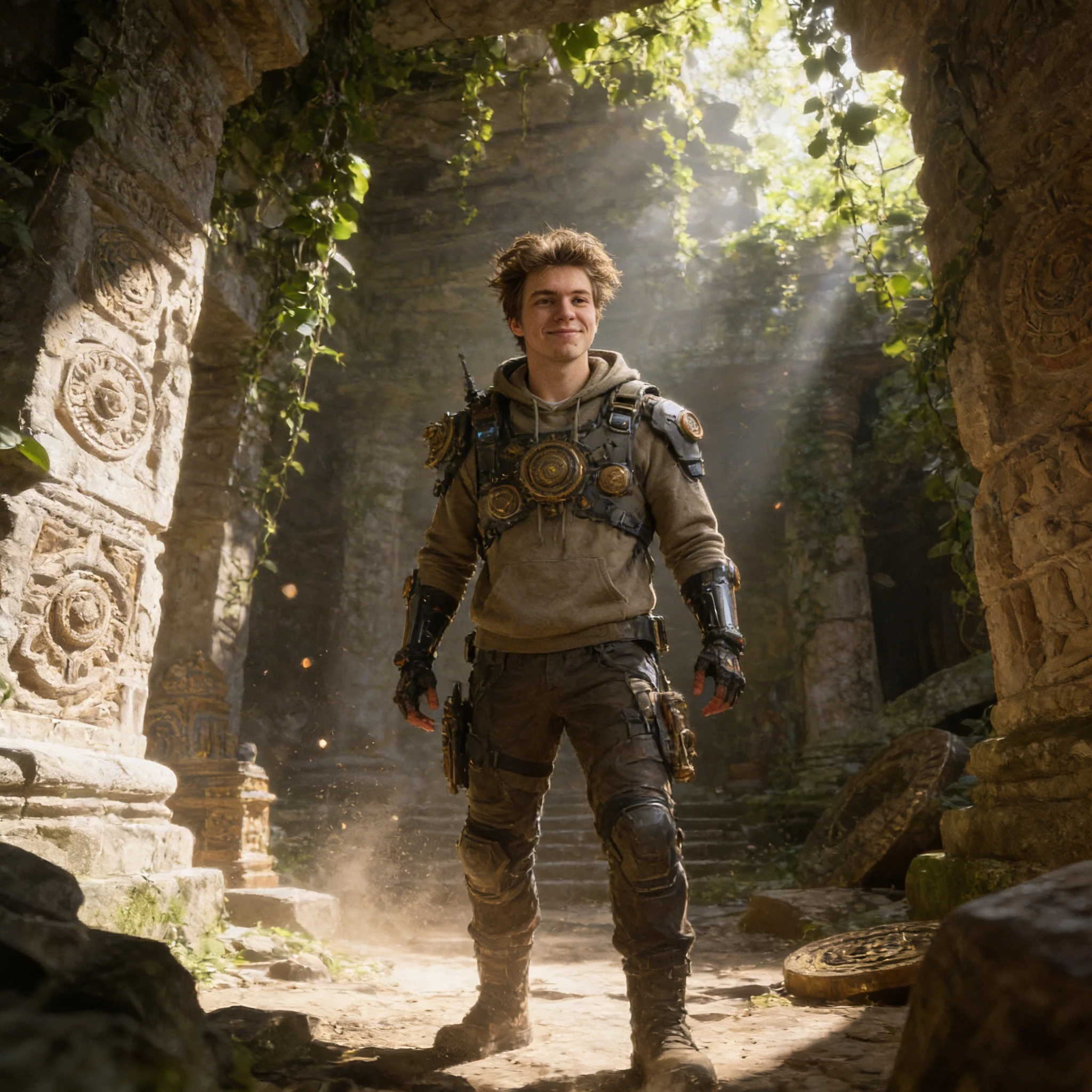 Исследователь заброшенного храма — Seedream 4.5 промт