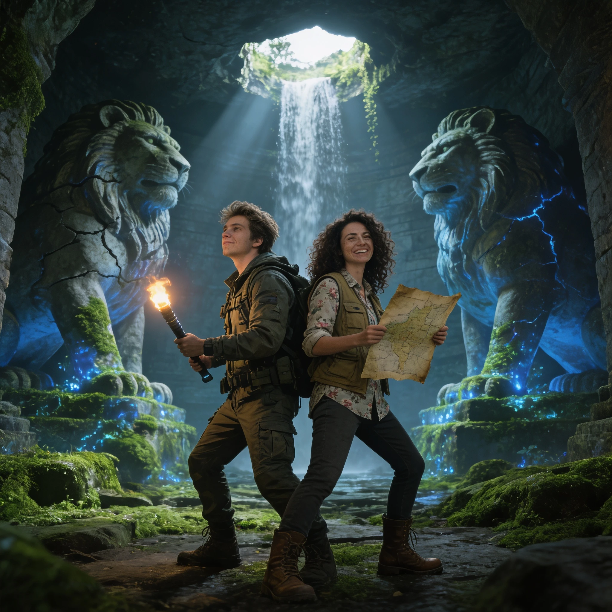 Исследователи заброшенного храма — Seedream 4.5 промт