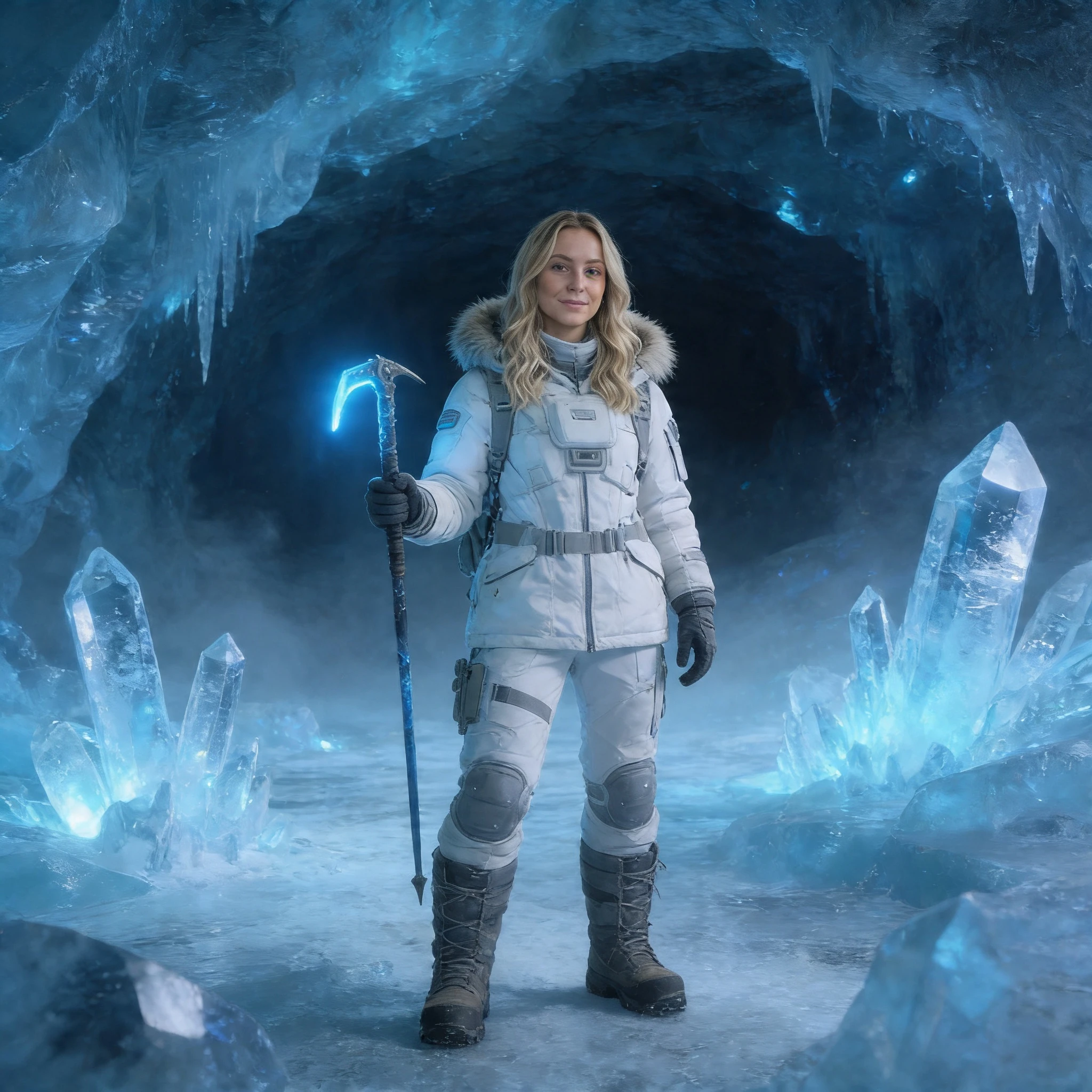Исследовательница ледяных пещер — Seedream 4.5 промт