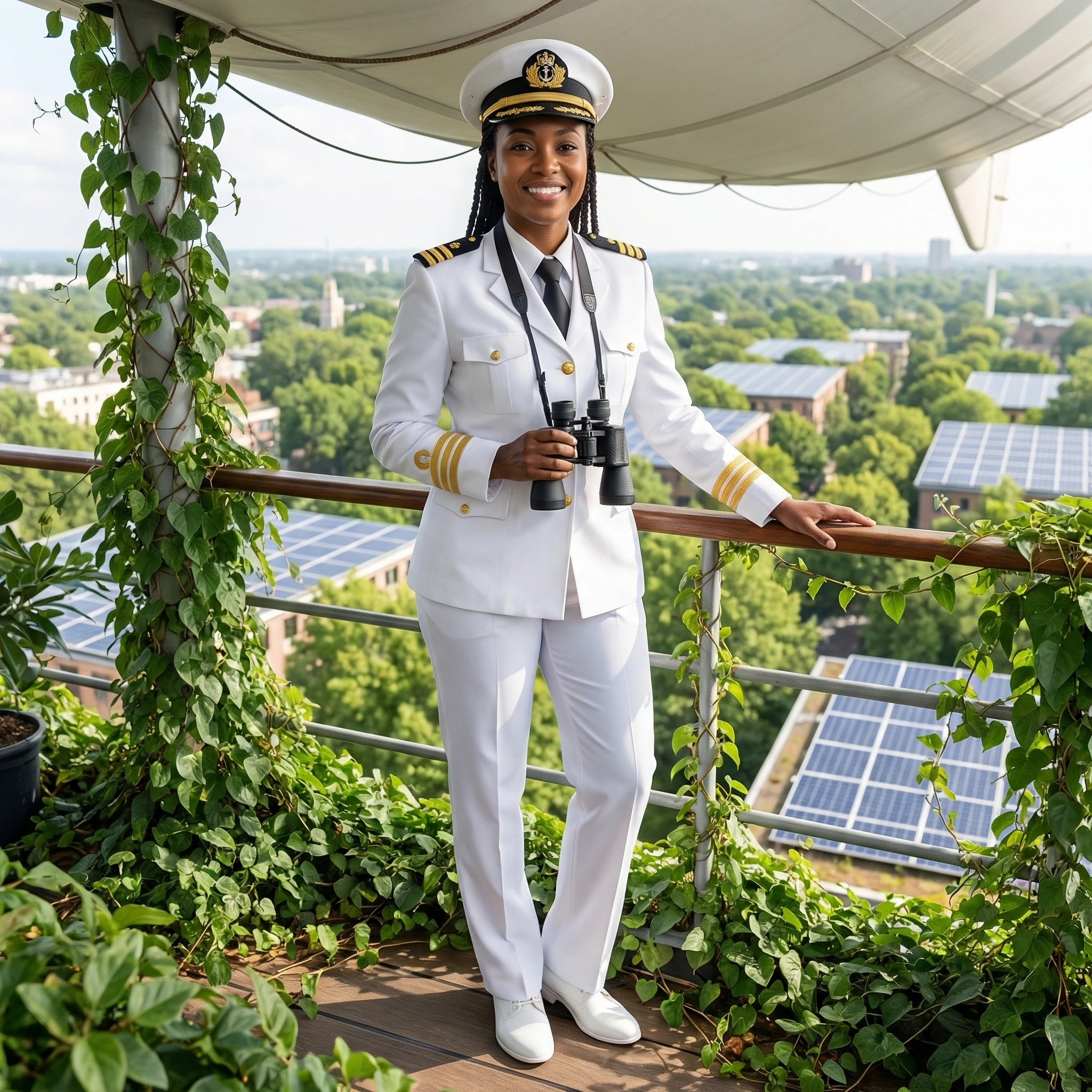 Капитан дирижабля в стиле Соларпанк — Nano Banana Pro промт