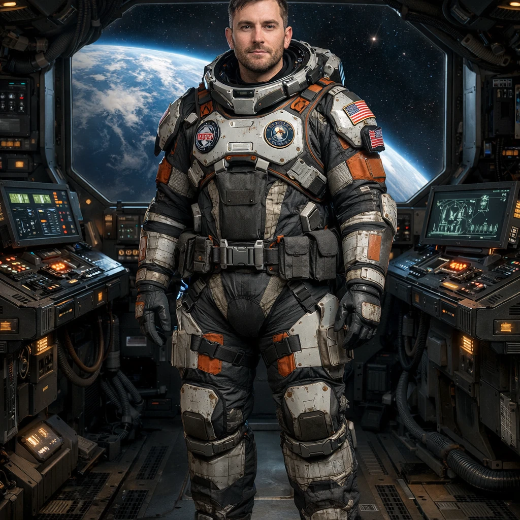 Капитан корабля в Starfield — GPT Image 1.5 промт