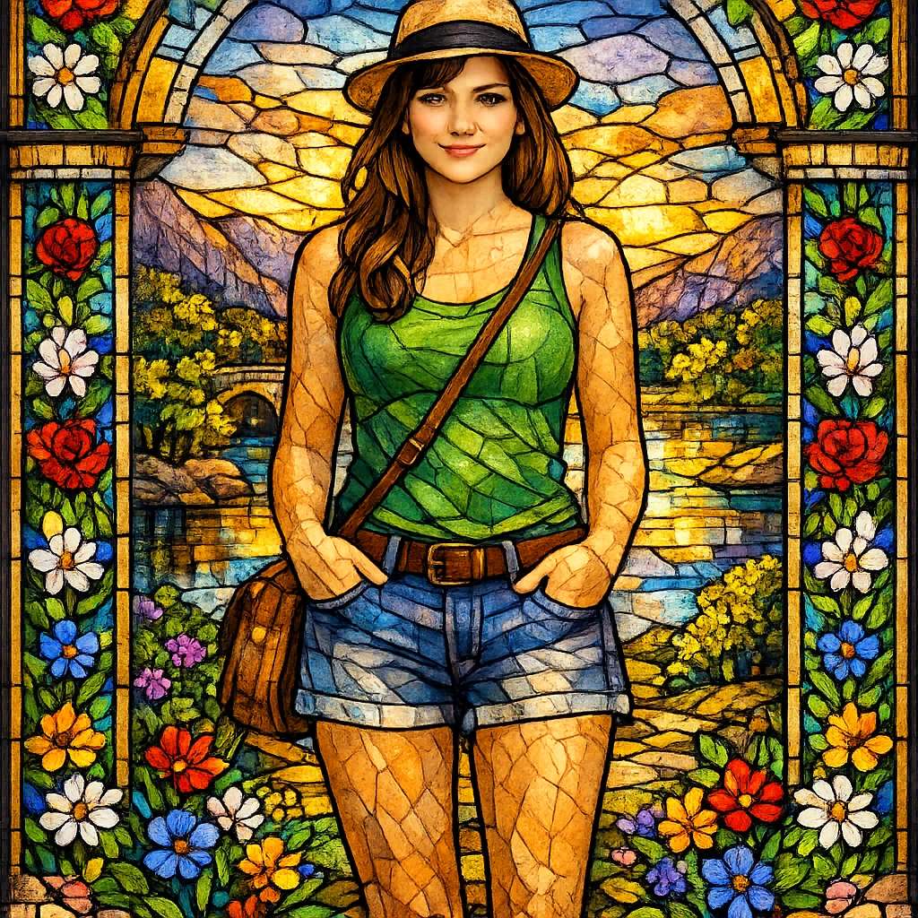 Картина в стиле «Витражная мозаика» — GPT Image 1.5 промт