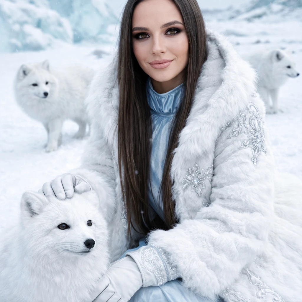 Хозяйка снежных лисиц — GPT Image 1.5 промт