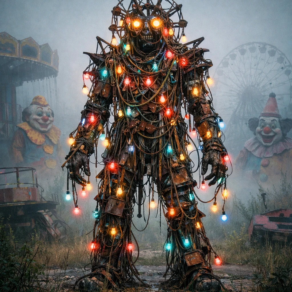 Хранитель заброшенного парка аттракционов — GPT Image 1.5 промт