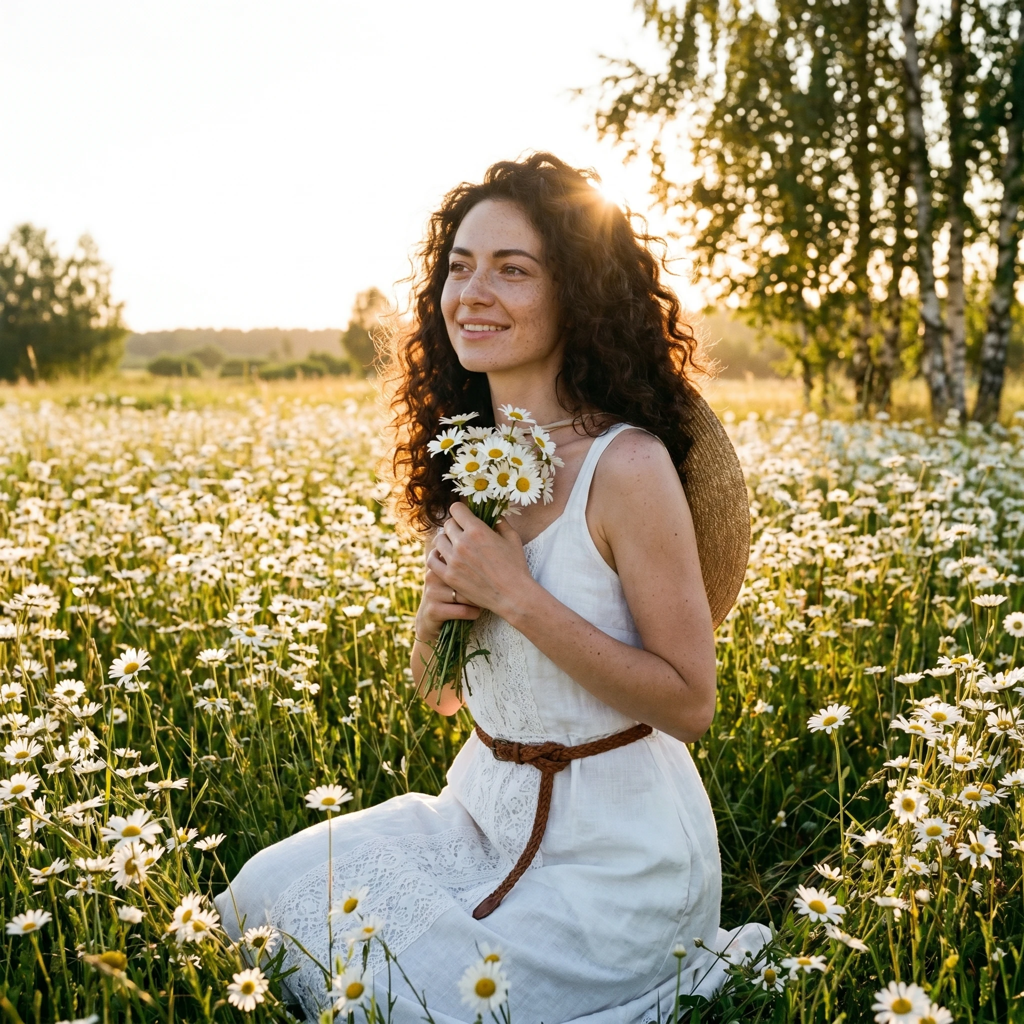 Хранительница ромашкового поля — Nano Banana Pro промт