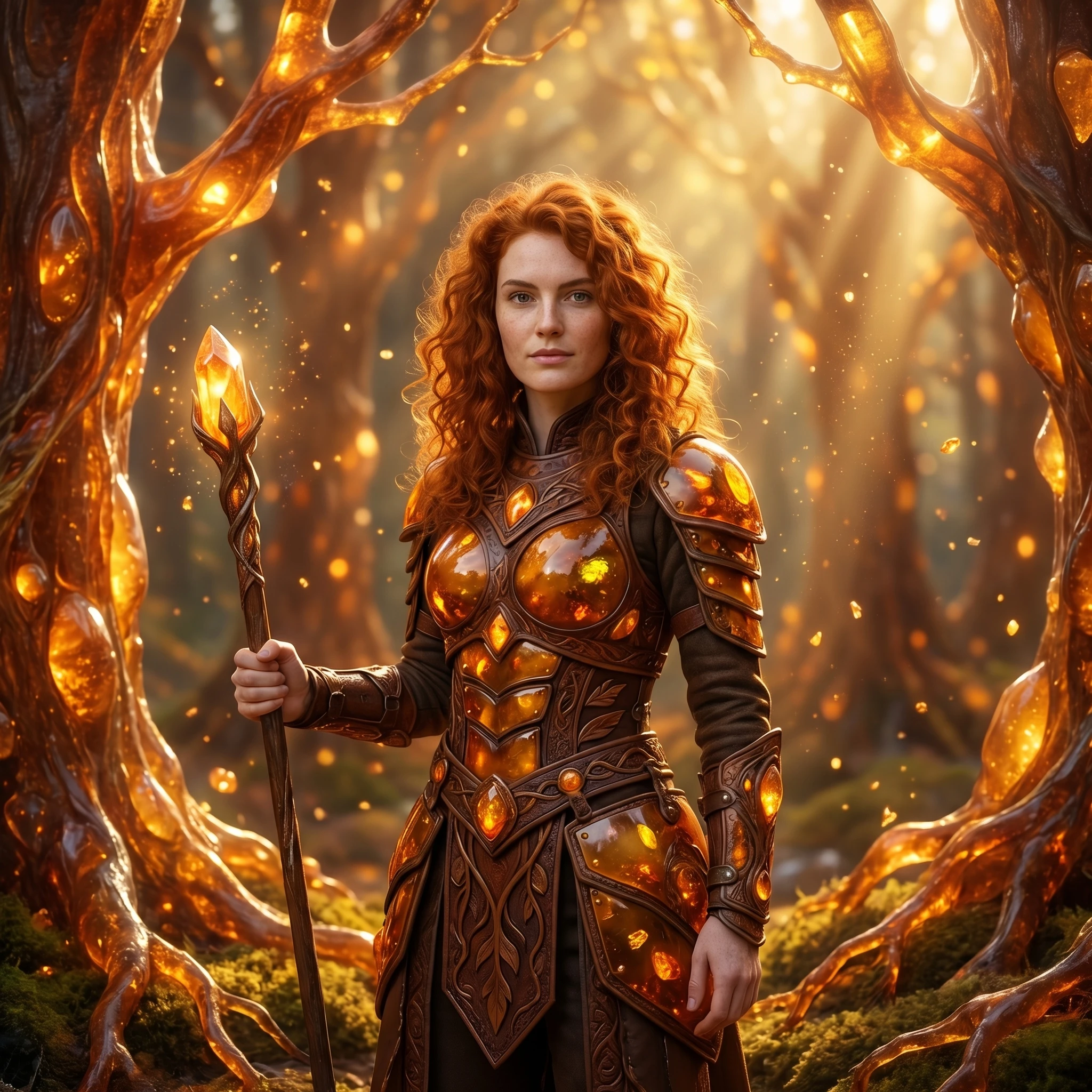 Хранительница янтарного леса — Nano Banana Pro промт