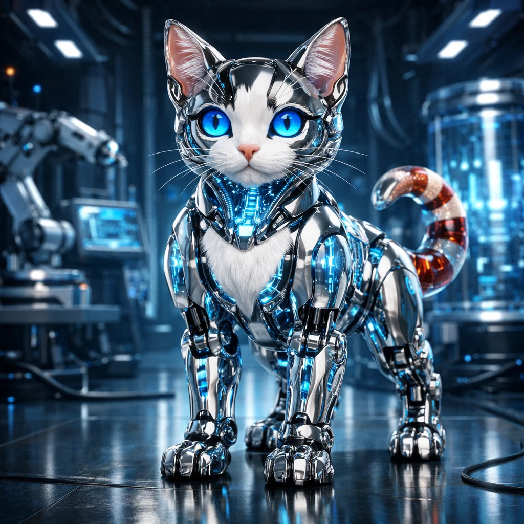 Хромированный био-механический питомец — GPT Image 1.5 промт