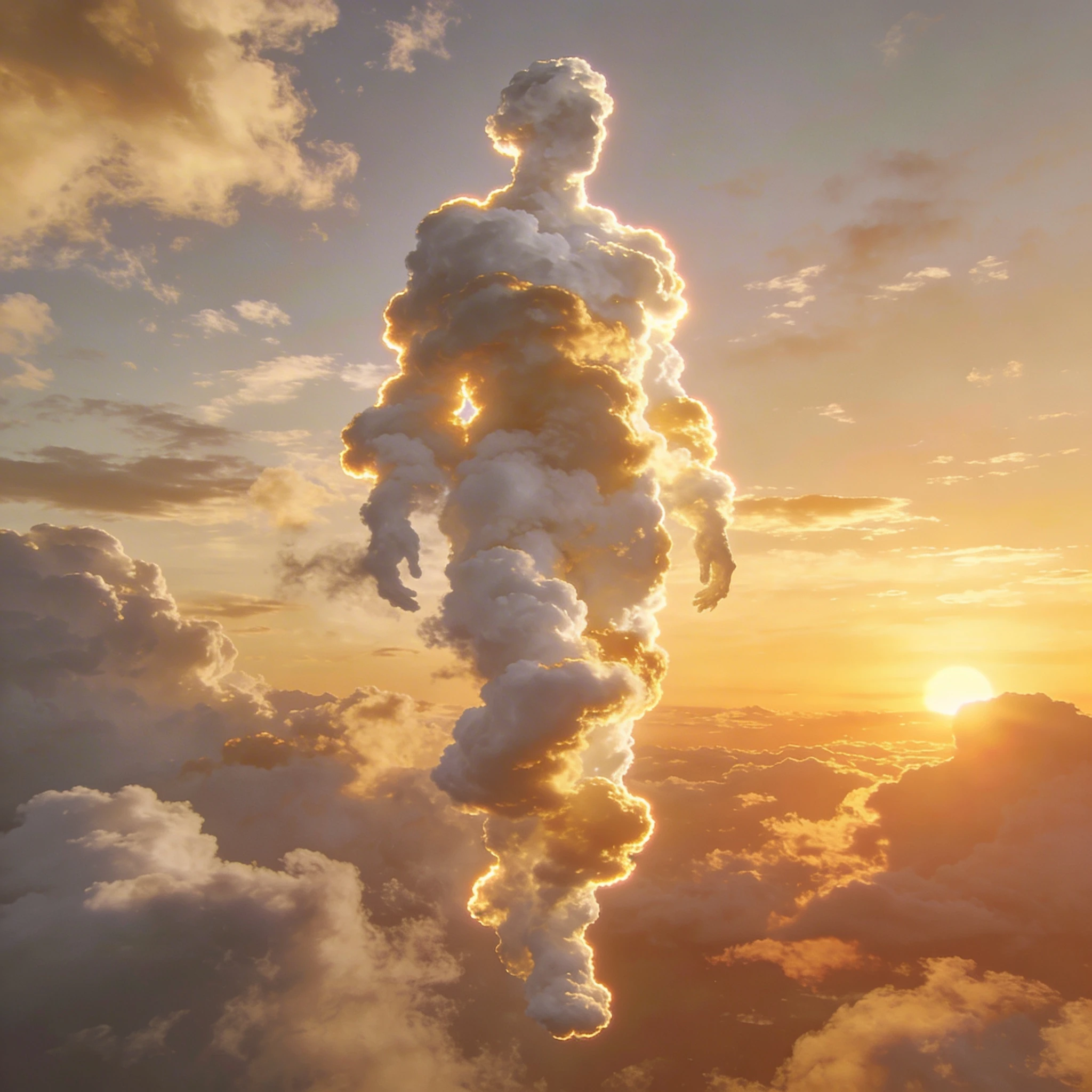 Художественная инсталляция: Человек из облаков — Seedream 4.5 промт