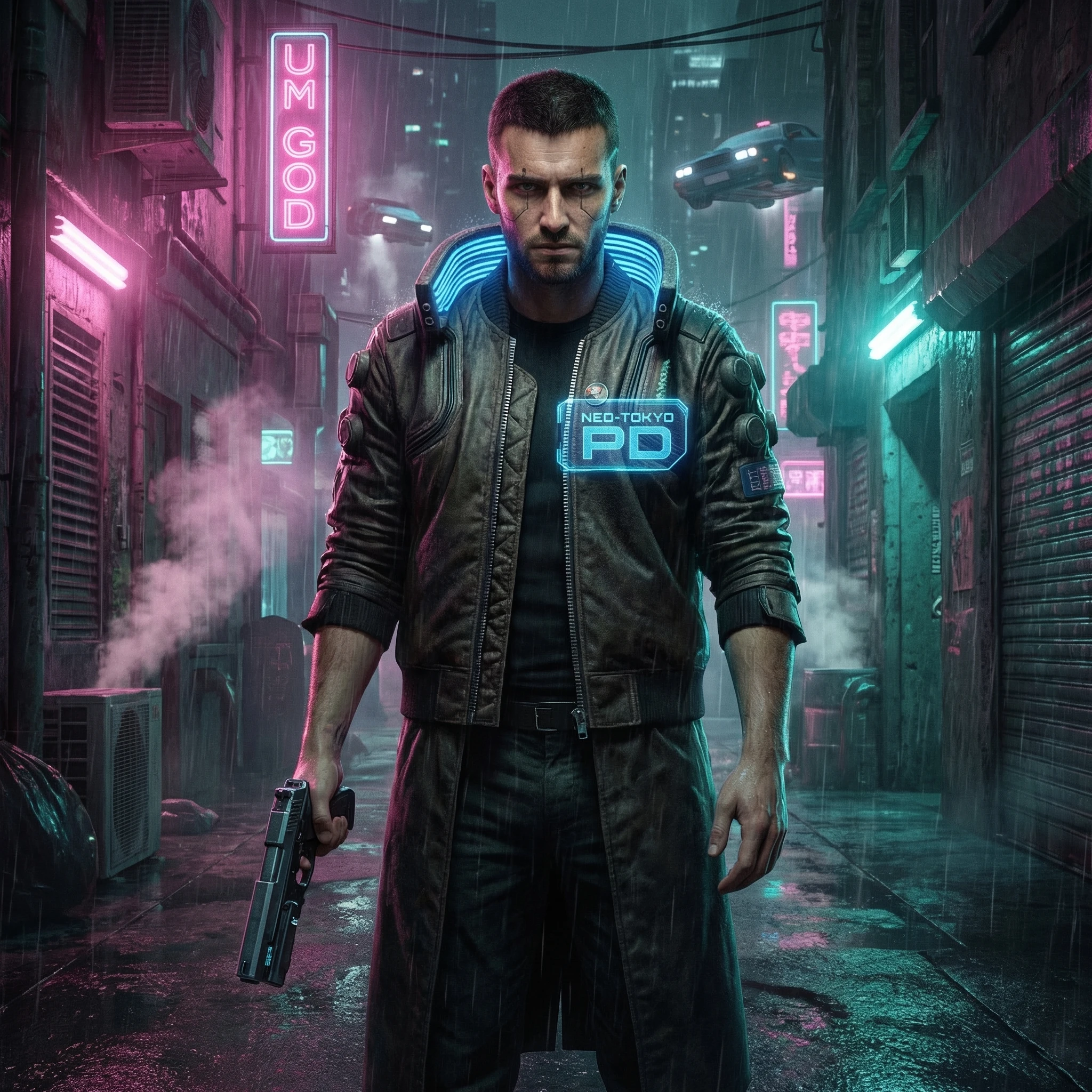 Кибер-детектив из будущего — Nano Banana Pro промт