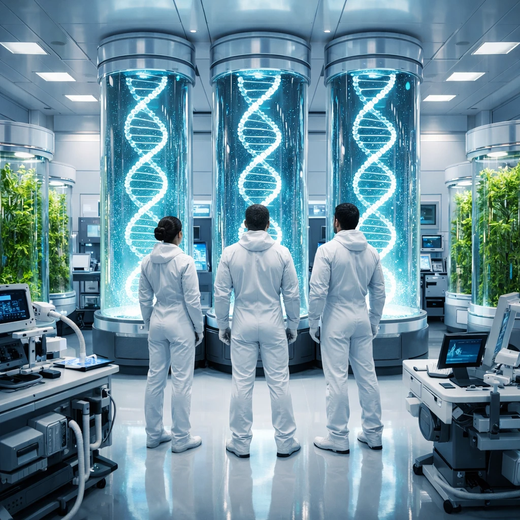 Кибер-лаборатория биотехнологий — GPT Image 1.5 промт
