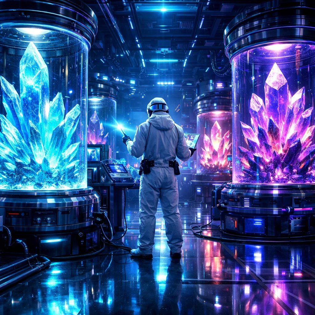Кибер-лаборатория по выращиванию кристаллов — GPT Image 1.5 промт