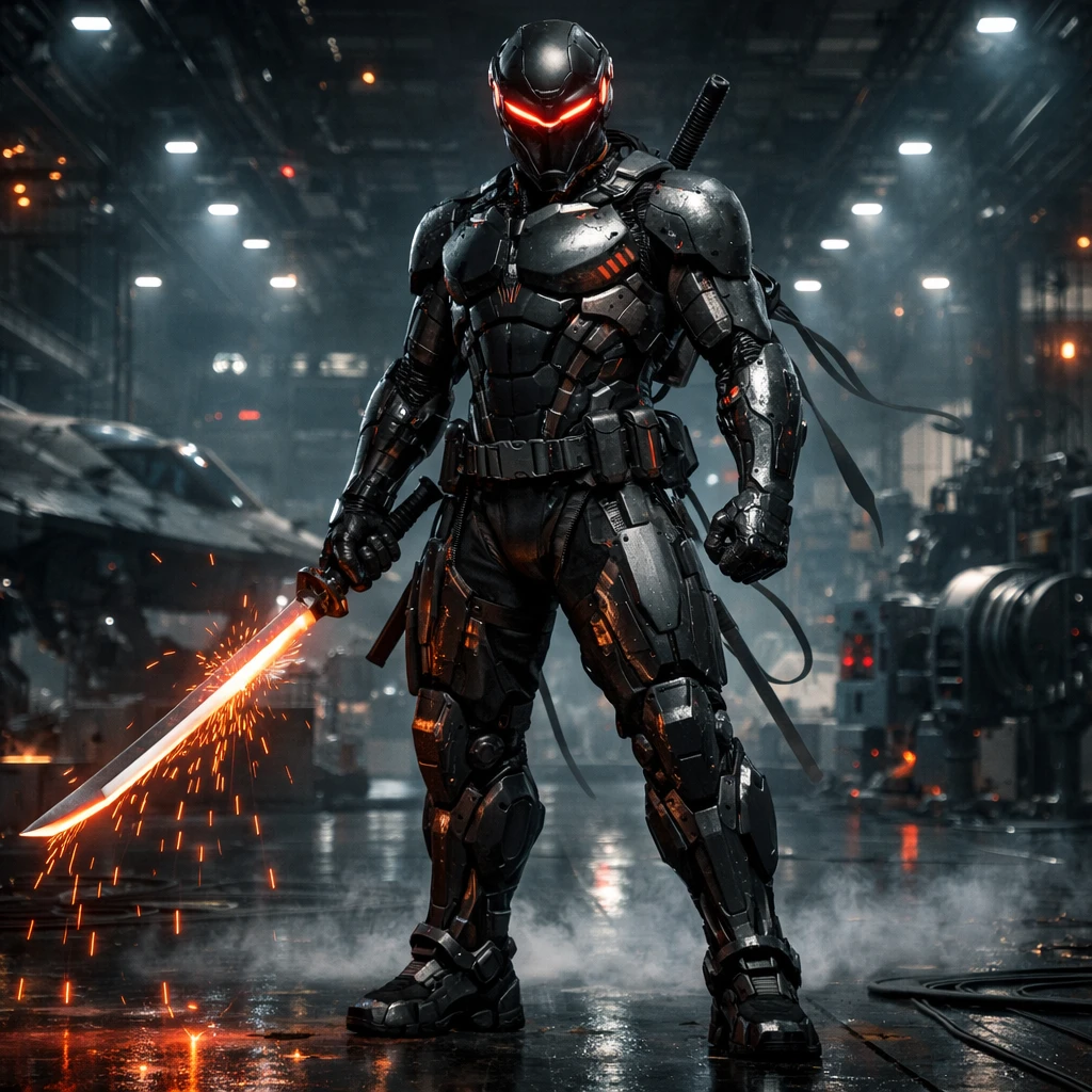 Кибер-Ниндзя в стиле Metal Gear — GPT Image 1.5 промт