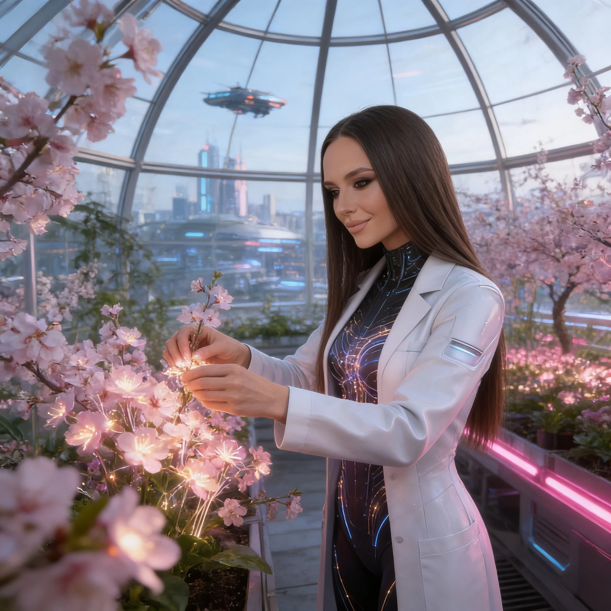 Кибер-Садовник: Весна 2099 — Seedream 4.5 промт