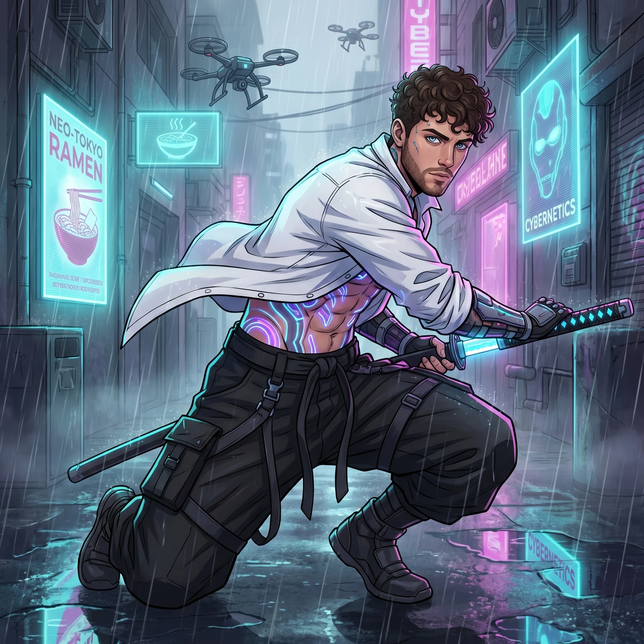 Кибер-Самурай: Путь Тьмы — Nano Banana Pro промт