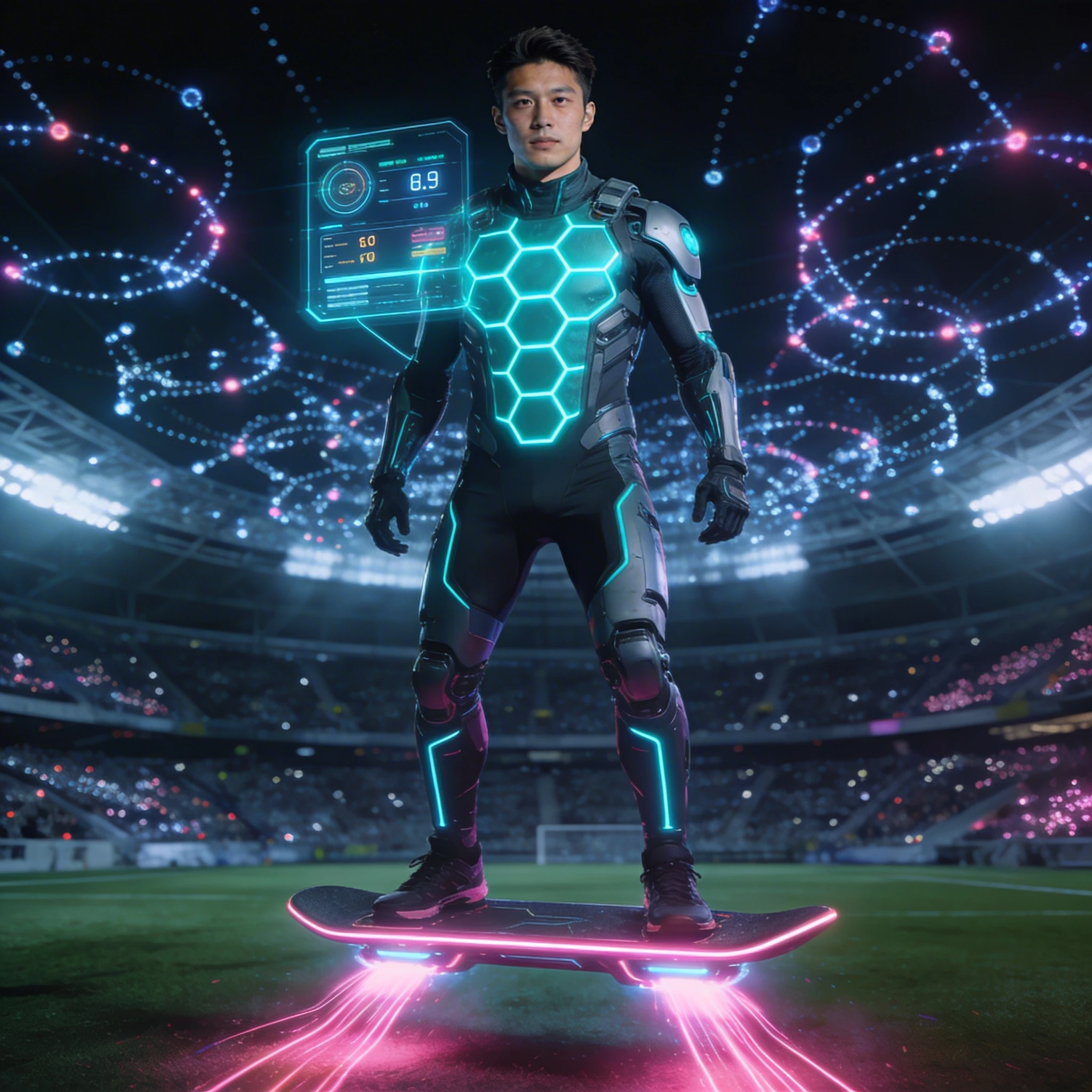 Кибер-спортсмен будущего — Seedream 4.5 промт