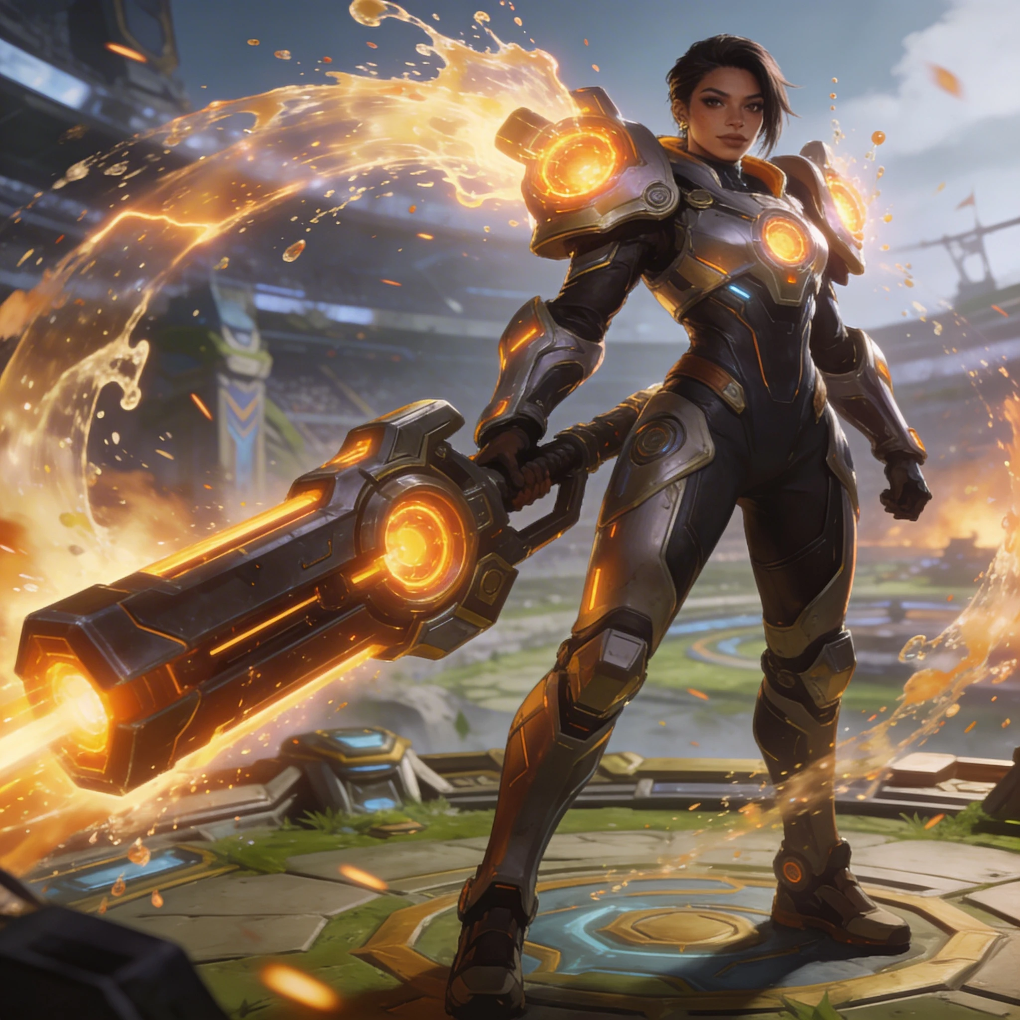 Кибер-спортсмен в стиле League of Legends — Seedream 4.5 промт