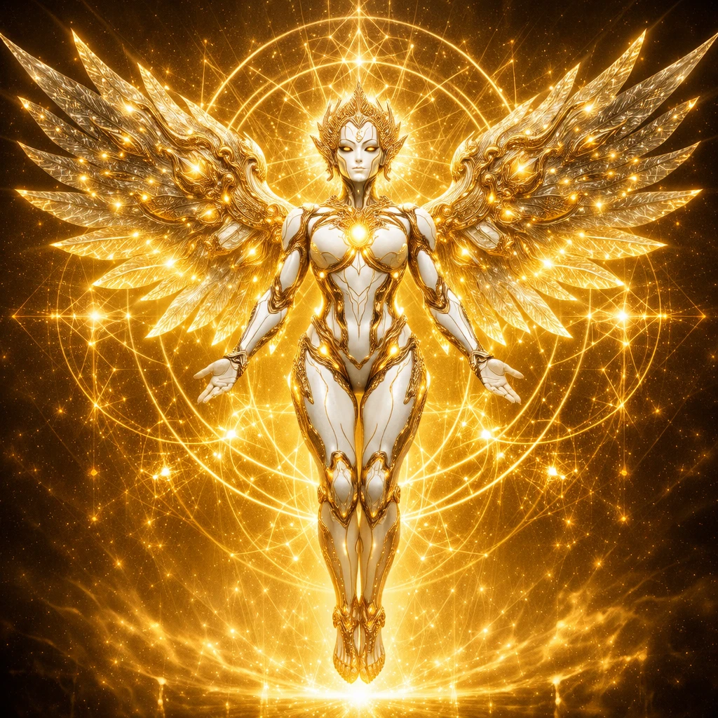 Кибернетический бог в стиле «Золотое сечение» — GPT Image 1.5 промт