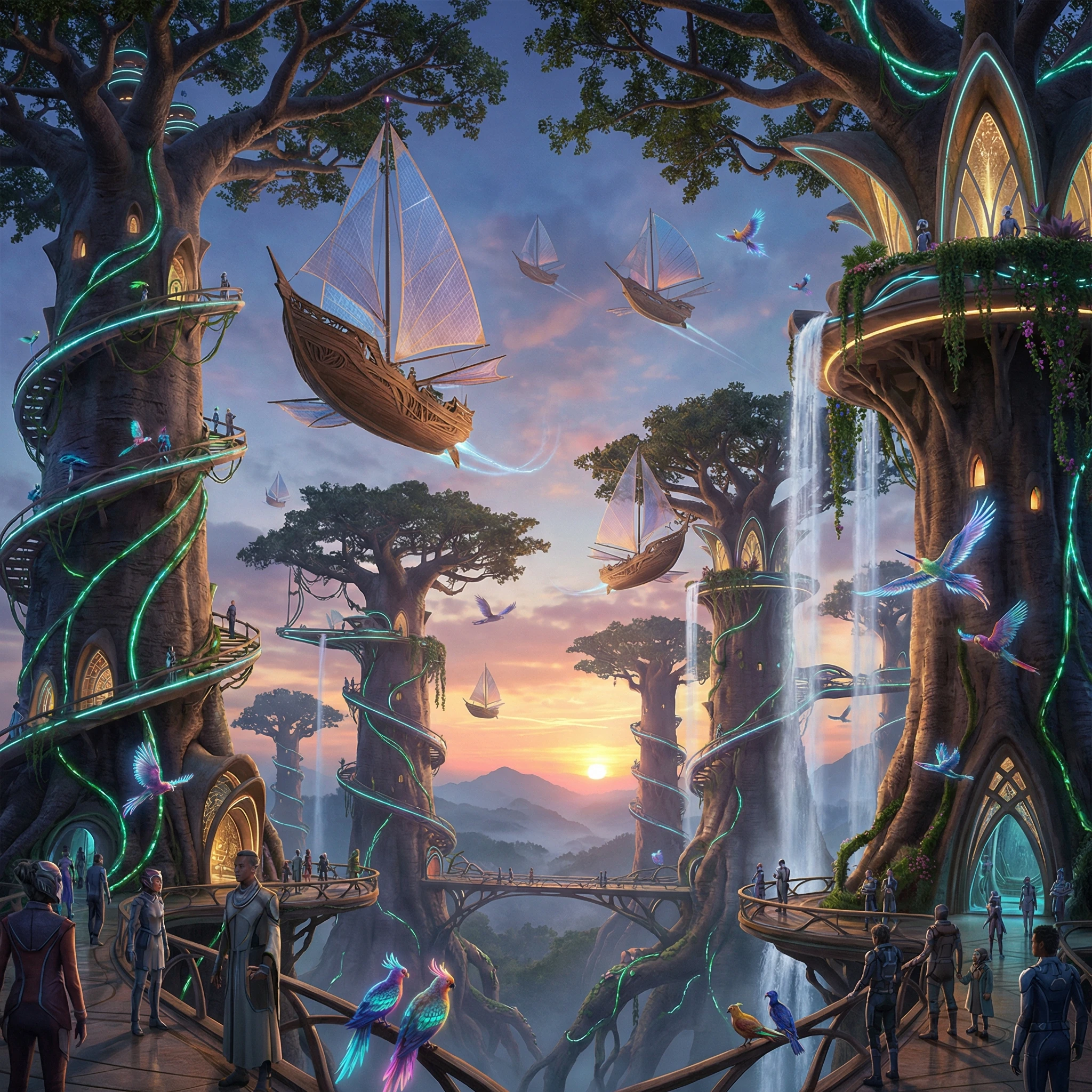 Кибернетический джунгли-панк — Nano Banana Pro промт