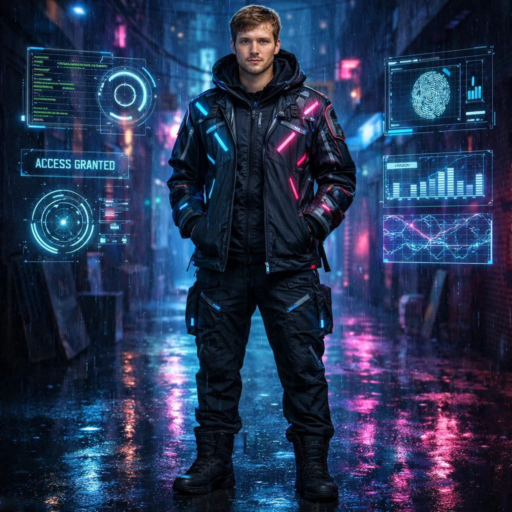 Киберпанк-хакер будущего — GPT Image 1.5 промт